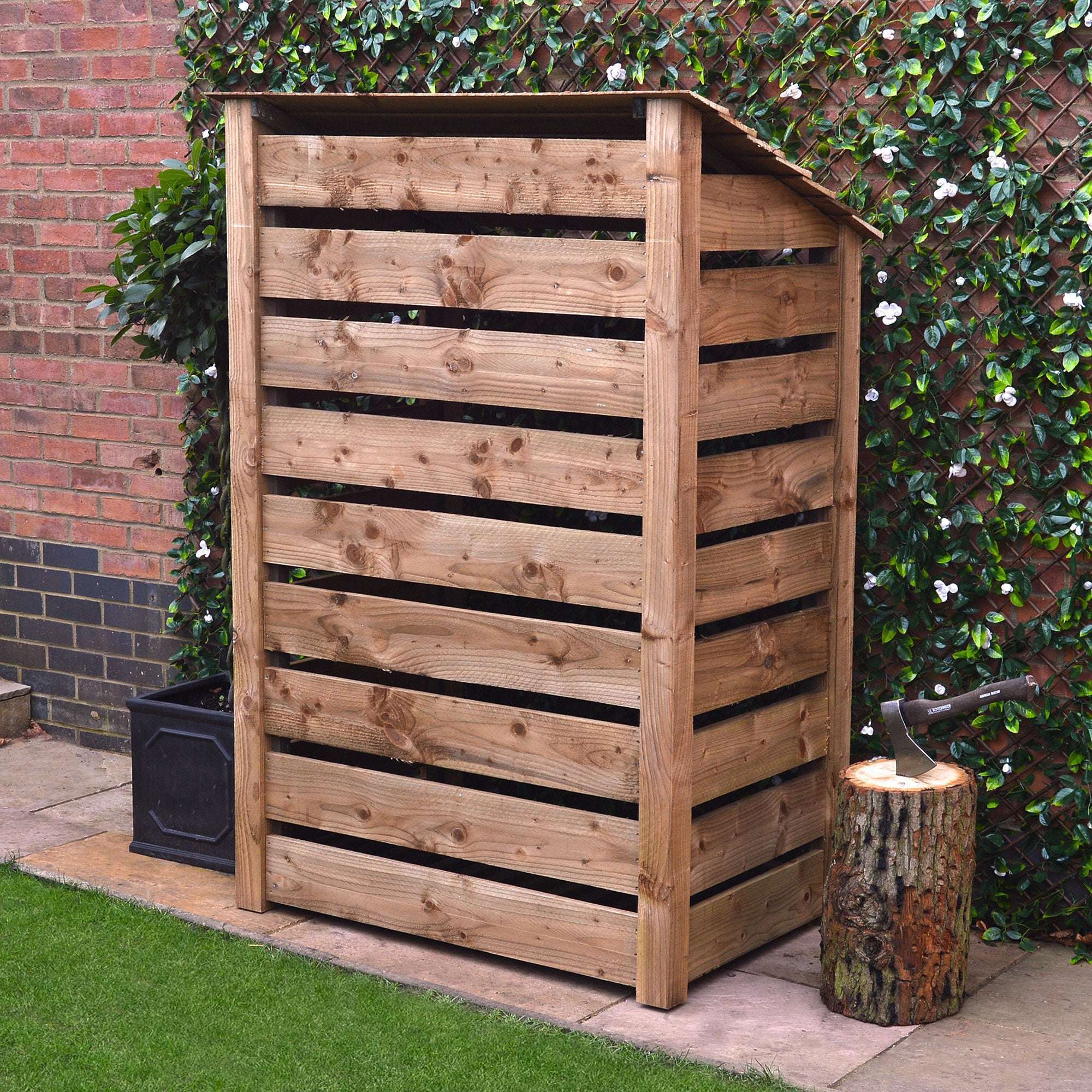 Rutland Country Greetham Log Store With Kindling Shelf - 6ft:Rutland County,Exceptional Garden
