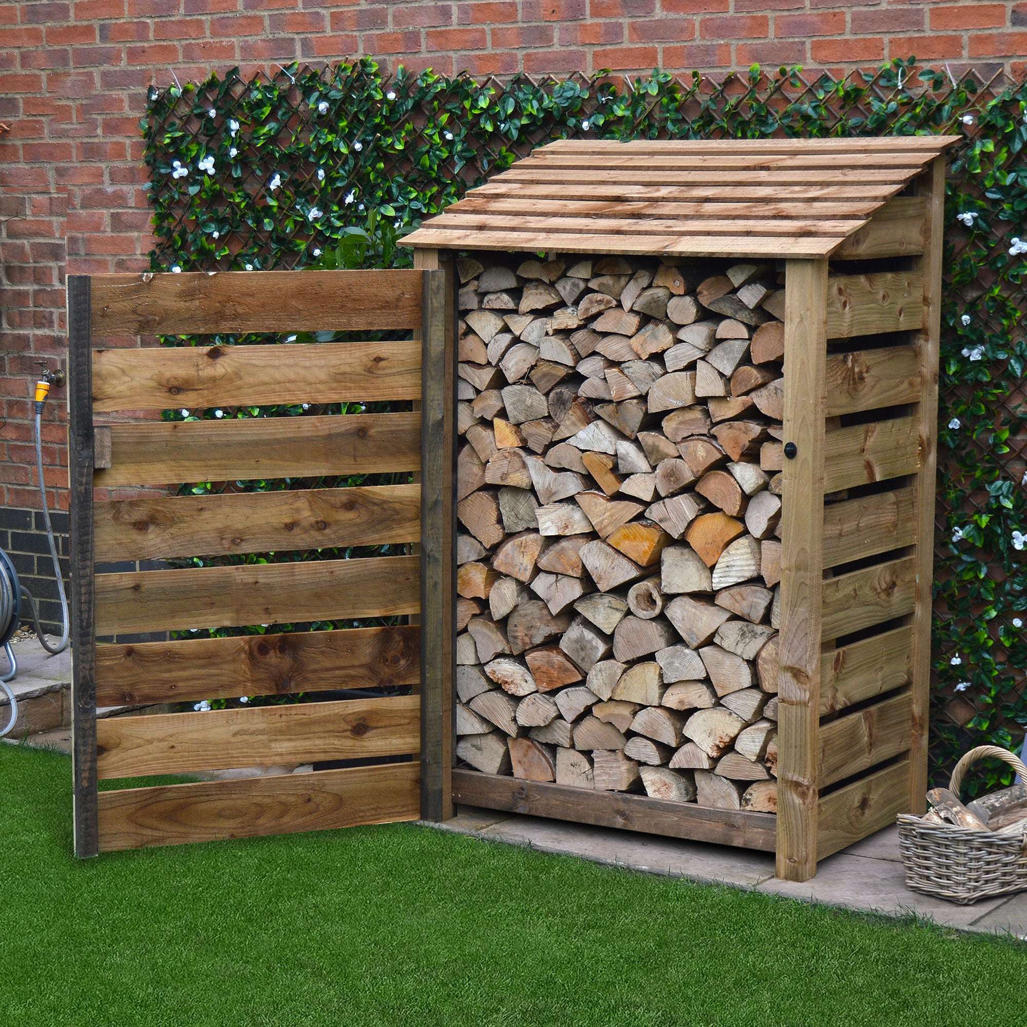 Rutland Country Greetham Log Store With Door - 6ft:Rutland County,Exceptional Garden