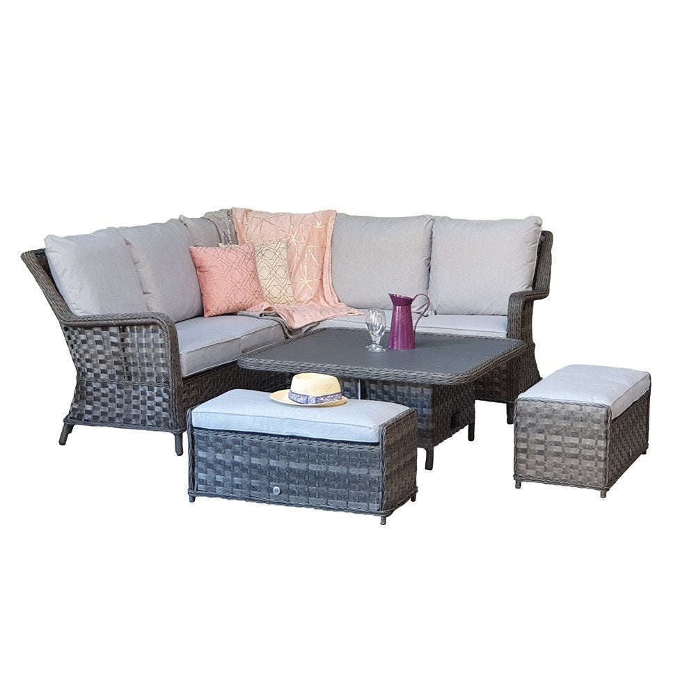 Exceptional Garden:Signature Weave Mia Corner Dining Set with Lifting Table