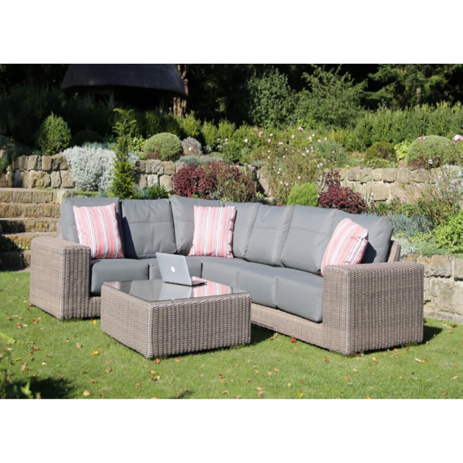 Exceptional Garden:4 Seasons Outdoor Kingston Corner Lounge Set and Kingston Coffee Table with Glass Top