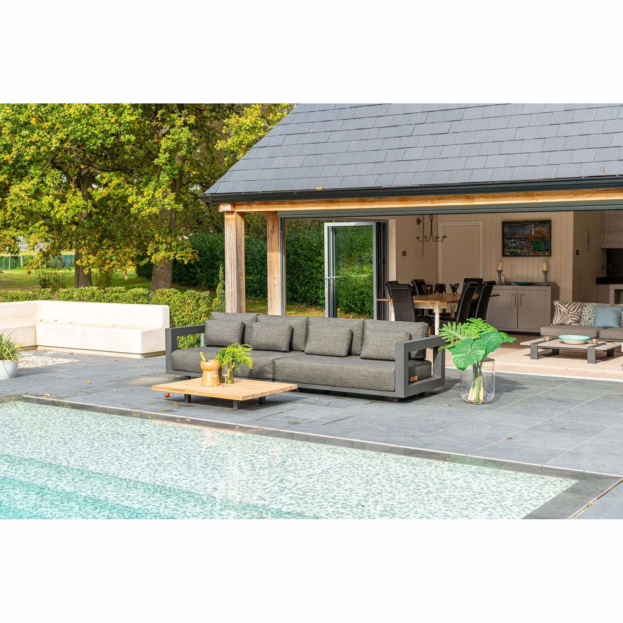 Exceptional Garden:4 Seasons Outdoor Metropolitan Corner Set with Metropolitan Coffee Table