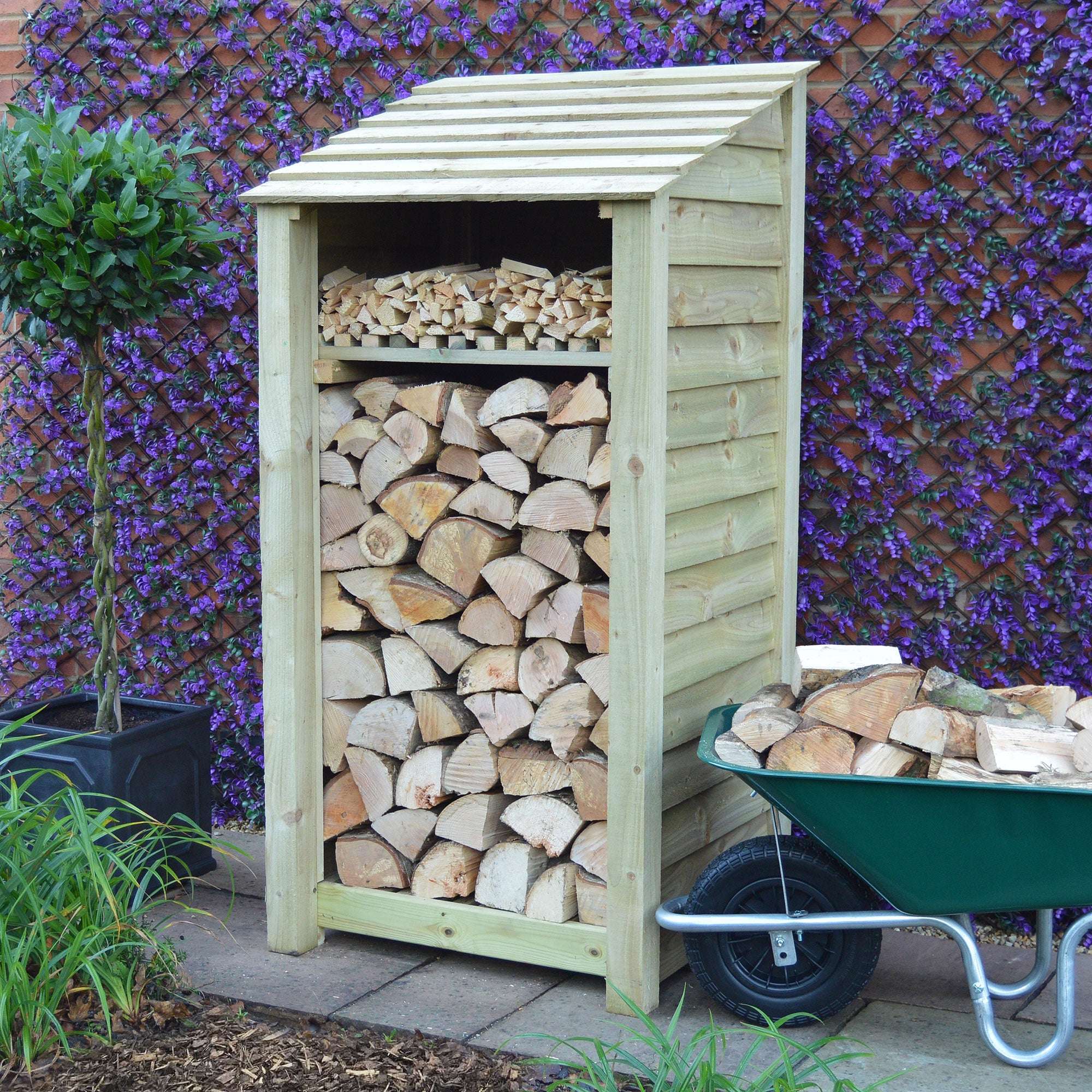 Rutland Country Burley Log Store with Kindling Shelf - 6ft:Rutland County,Exceptional Garden