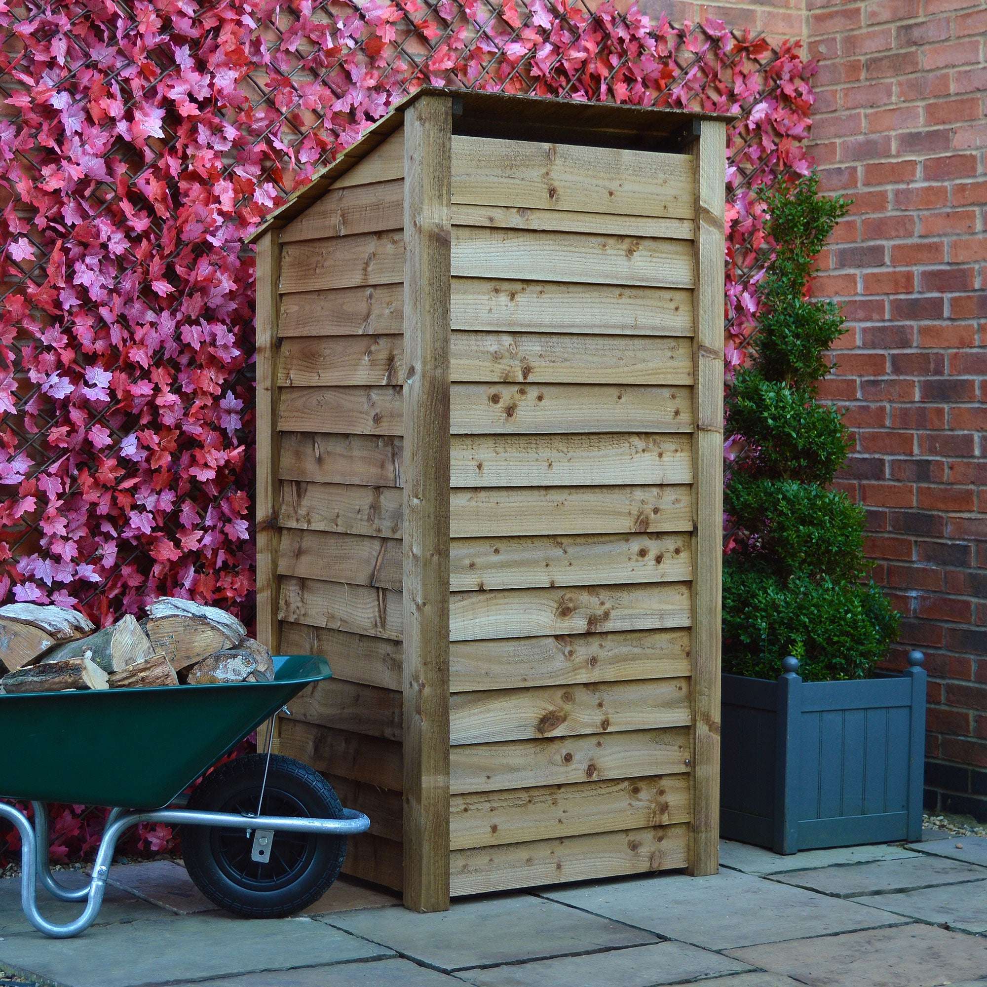 Exceptional Garden:Rutland County Burley Log Store with Door - 6ft