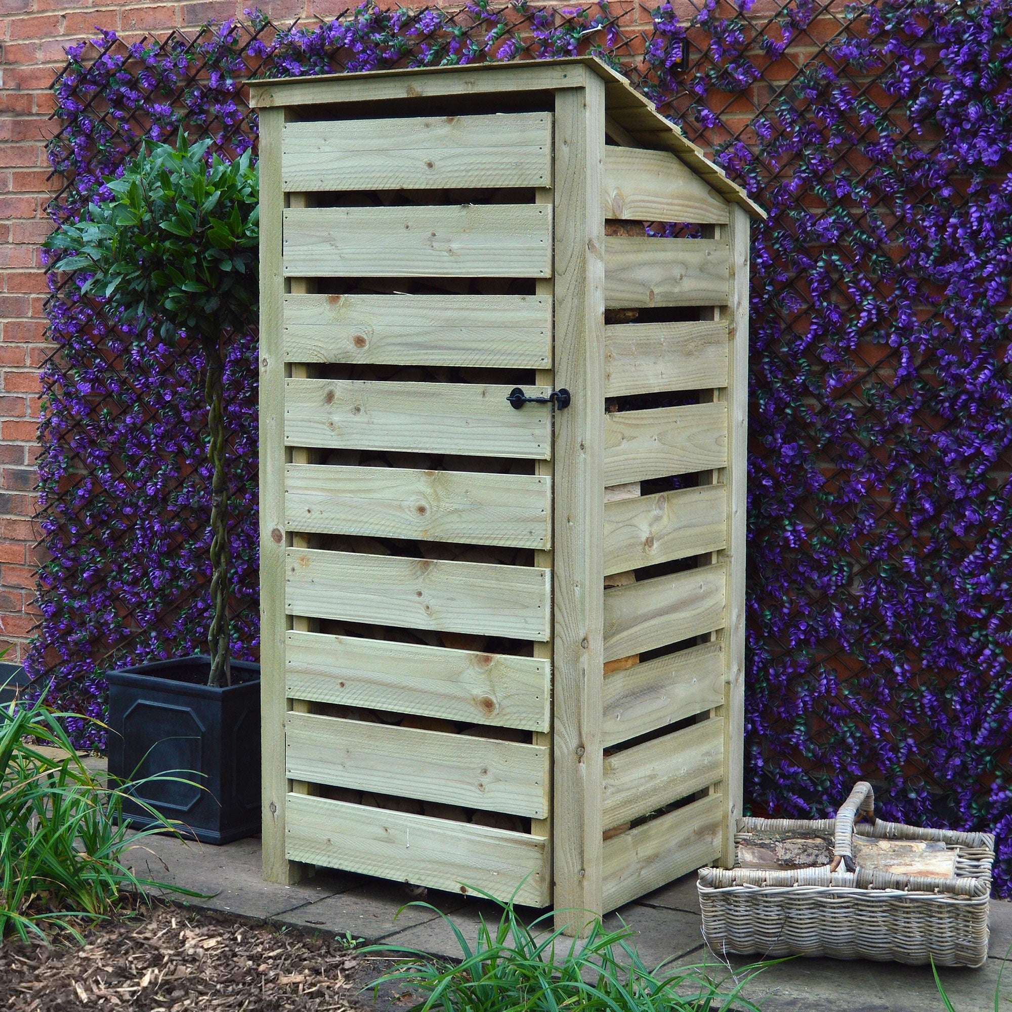 Rutland County Burley Log Store with Door and Kindling Shelf - 6ft:Rutland County,Exceptional Garden