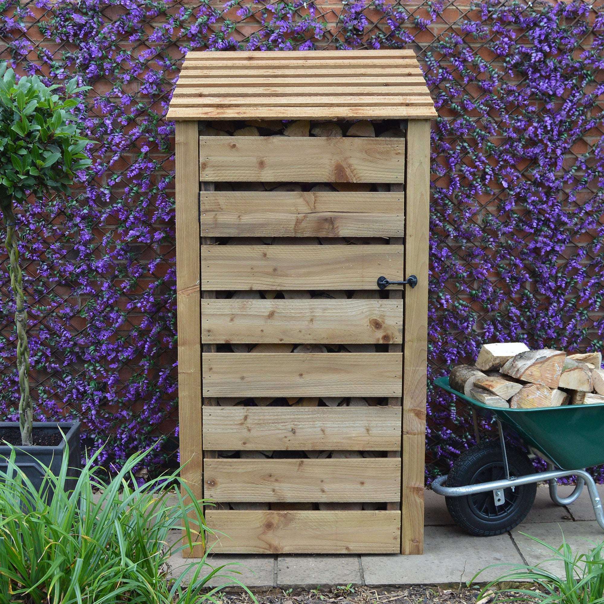 Rutland County Burley Log Store with Door and Kindling Shelf - 6ft:Rutland County,Exceptional Garden