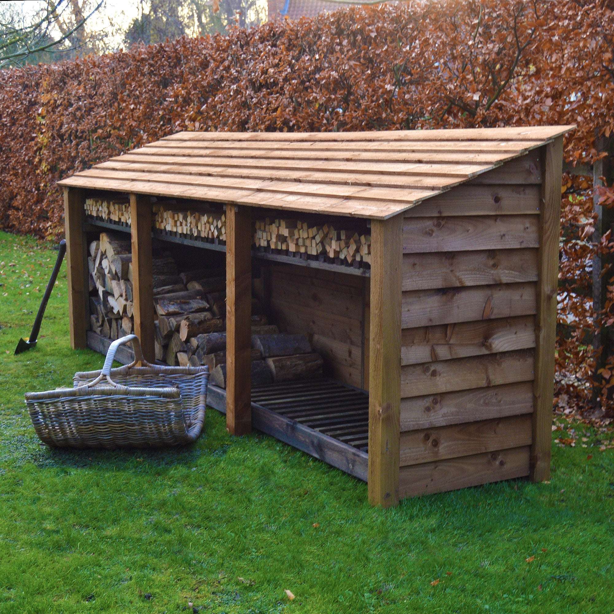 Rutland County Empingham Log Store with Kindling Shelf - 4ft:Rutland County,Exceptional Garden