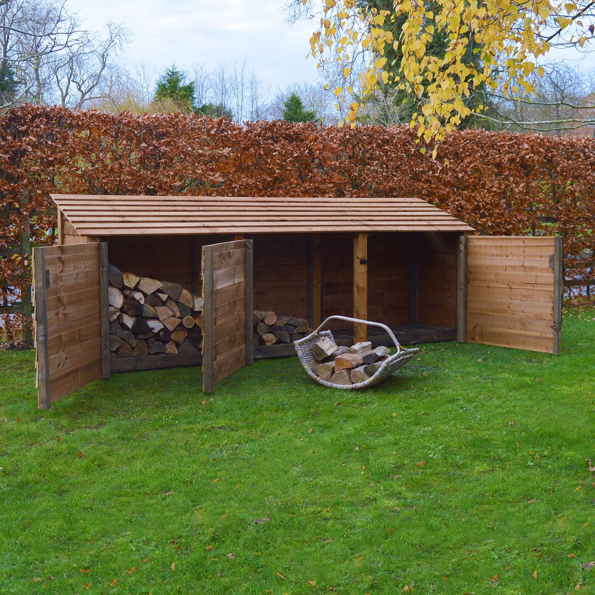 Rutland County Empingham Log Store with Door - 4ft:Rutland County,Exceptional Garden