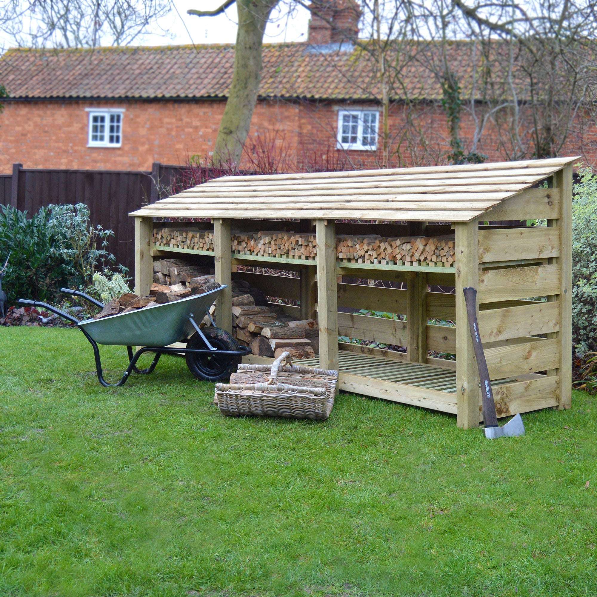 Rutland County Empingham Log Store with Kindling Shelf - 4ft:Rutland County,Exceptional Garden