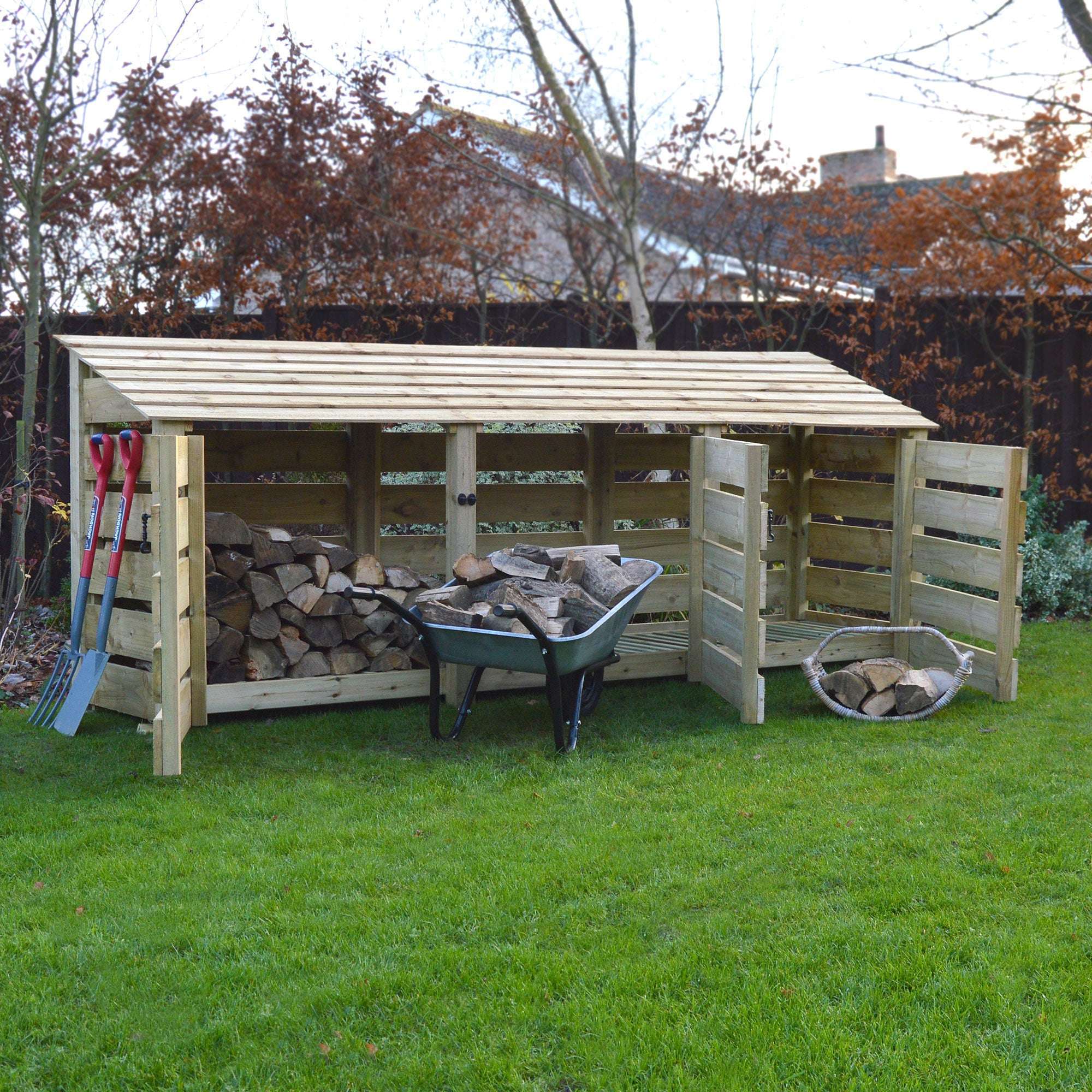 Rutland County Empingham Log Store with Door - 4ft:Rutland County,Exceptional Garden