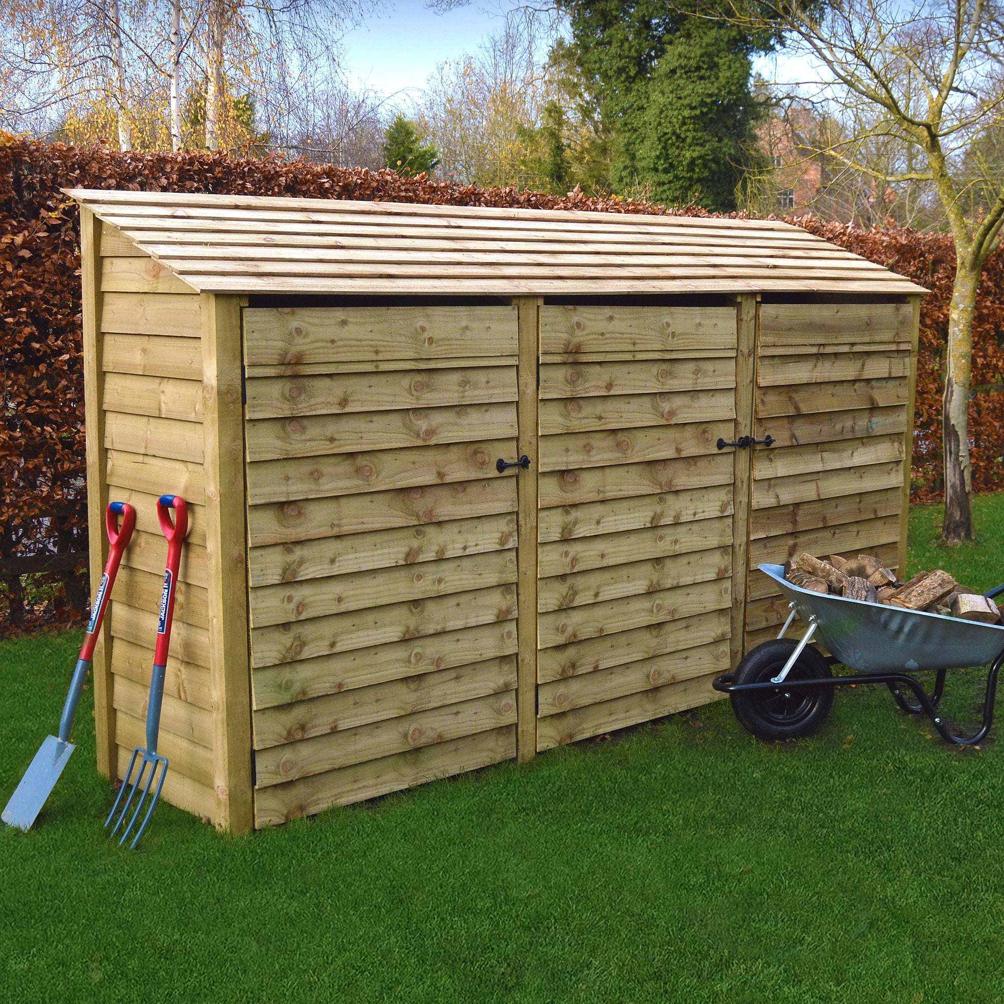 Exceptional Garden:Rutland County Empingham Log Store Kindling Shelf and Door - 6ft
