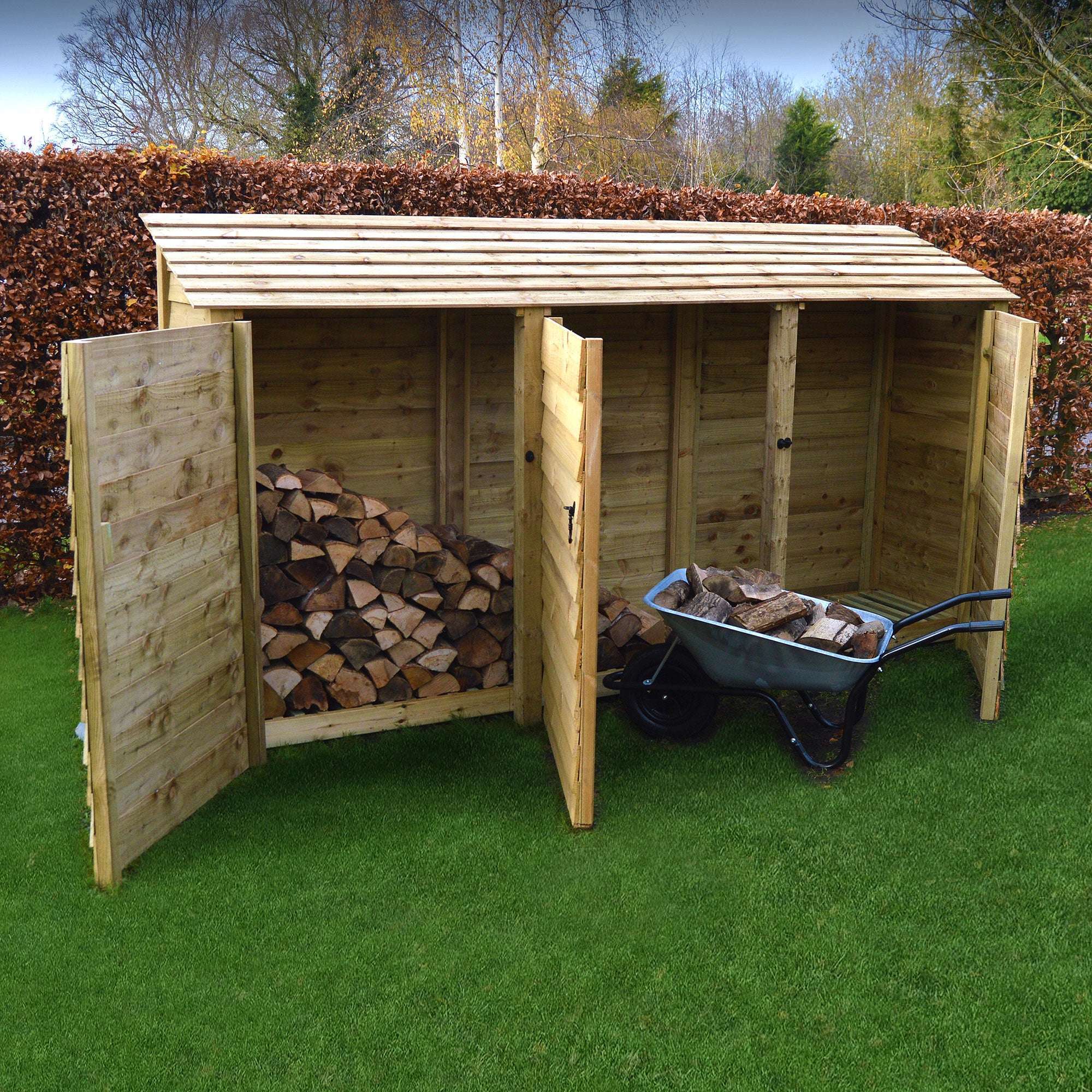 Rutland County Empingham Log Store with Door - 6ft:Rutland County,Exceptional Garden