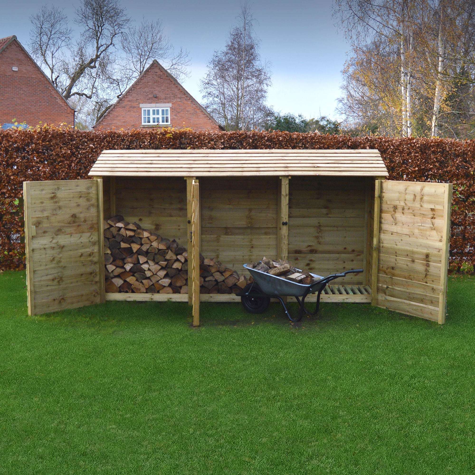 Exceptional Garden:Rutland County Empingham Log Store with Door - 6ft