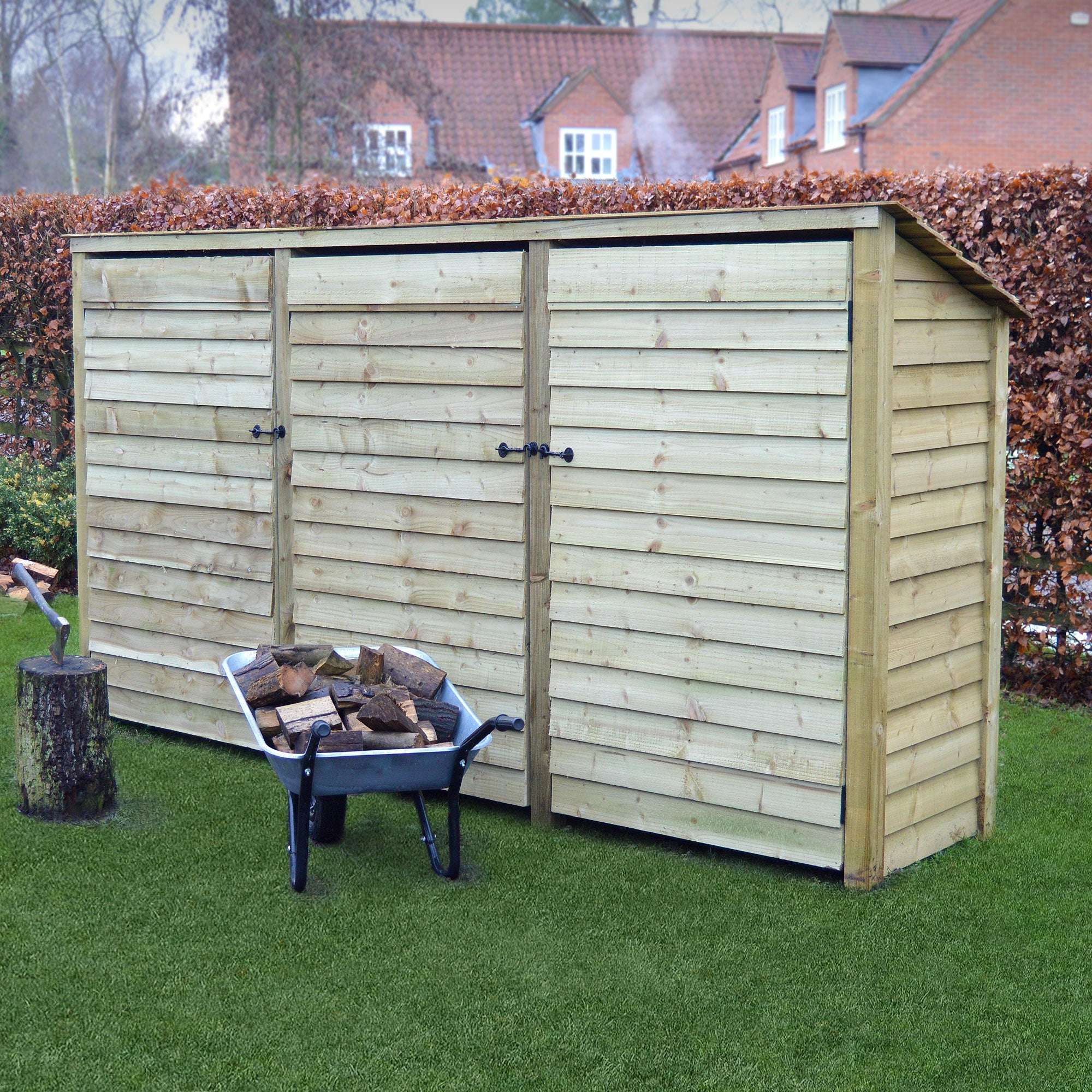 Exceptional Garden:Rutland County Empingham Log Store Kindling Shelf and Door - 6ft