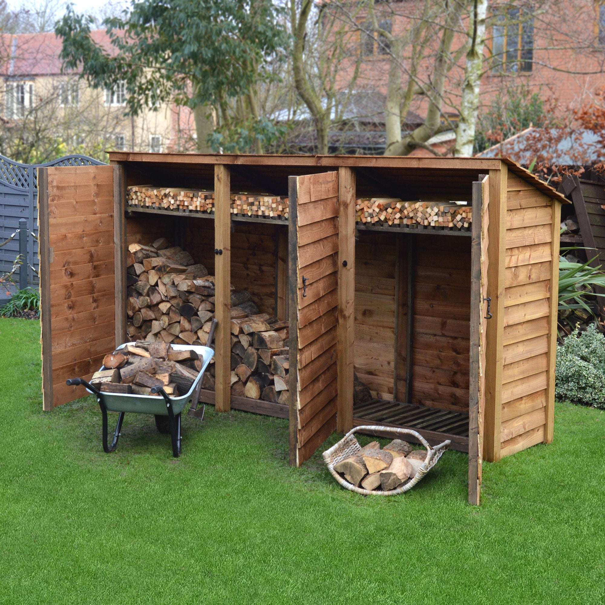 Rutland County Empingham Log Store Kindling Shelf and Door - 6ft:Rutland County,Exceptional Garden