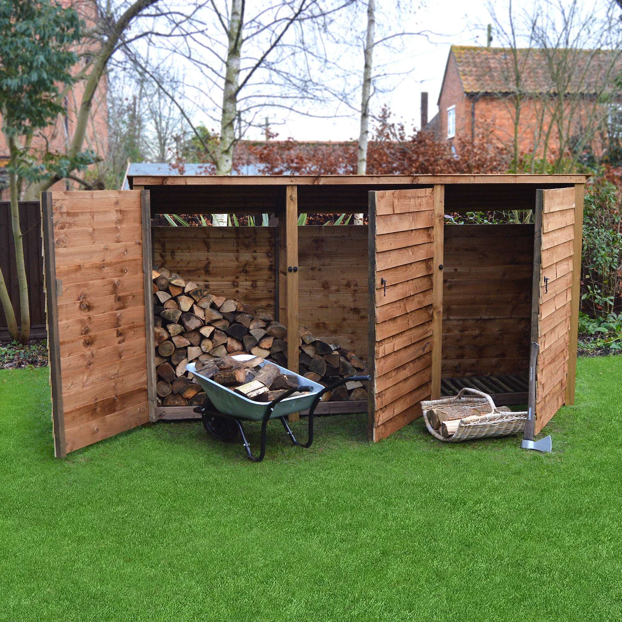 Exceptional Garden:Rutland County Empingham Log Store with Door - 6ft