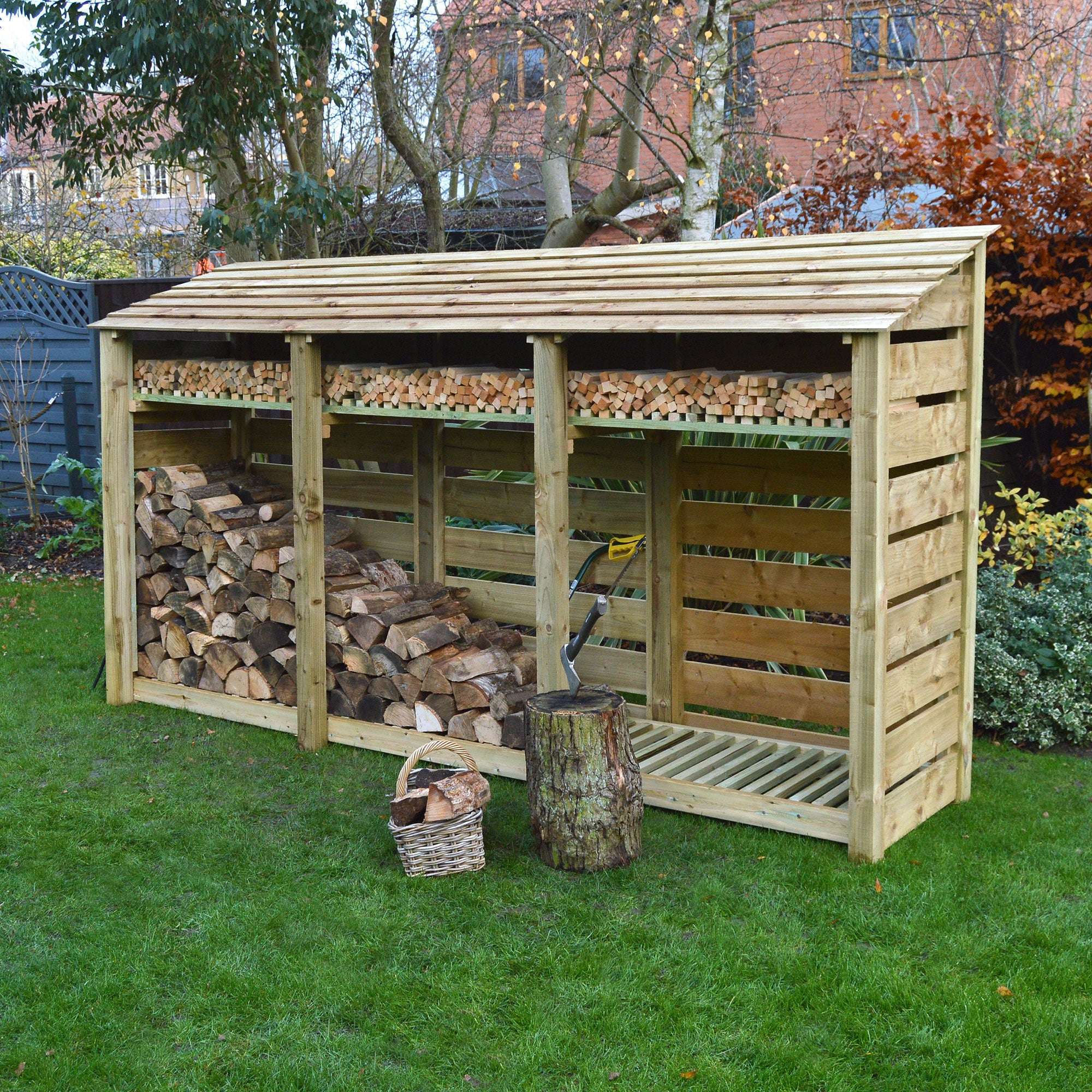 Rutland County Empingham Log Store Kindling Shelf - 6ft:Rutland County,Exceptional Garden