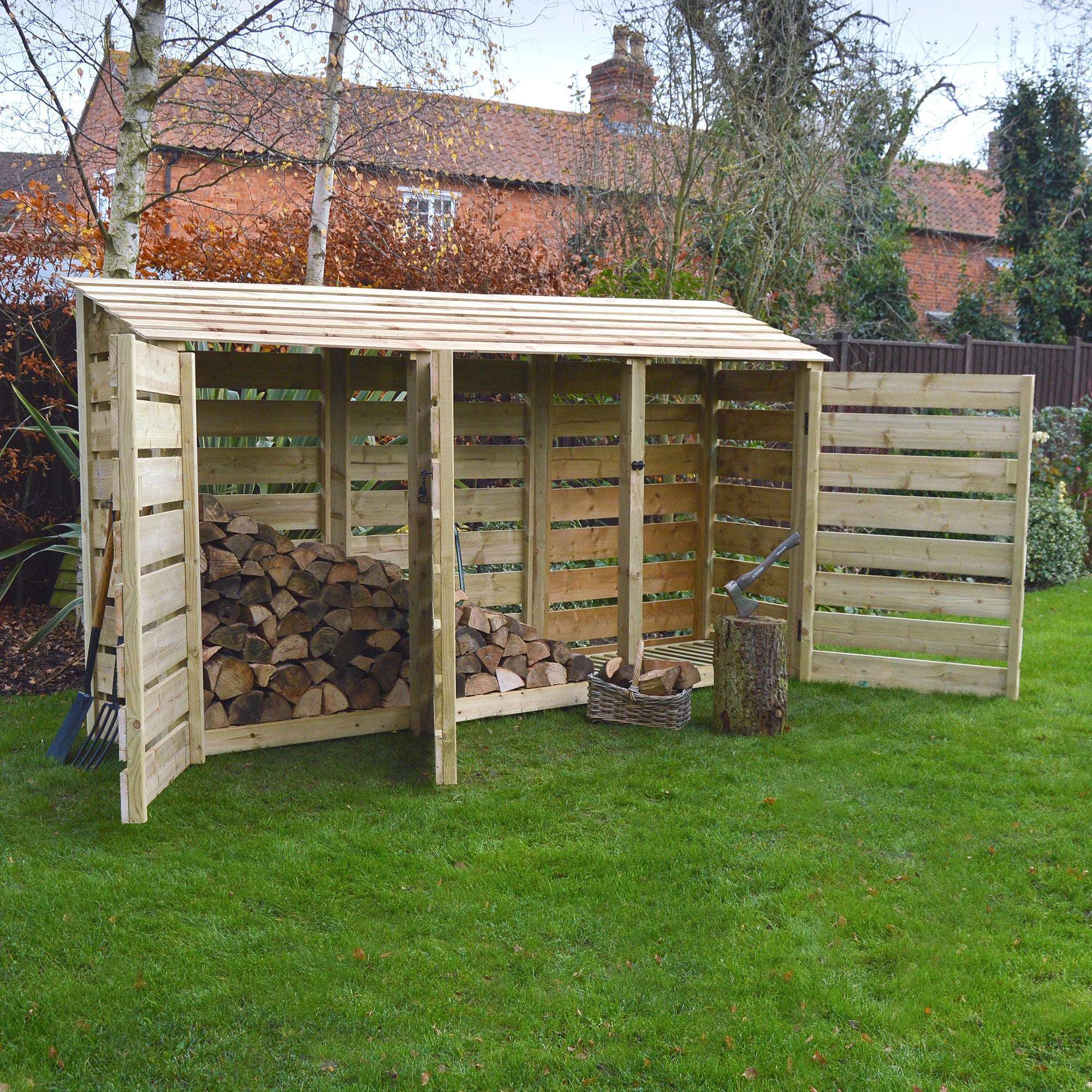 Rutland County Empingham Log Store with Door - 6ft:Rutland County,Exceptional Garden