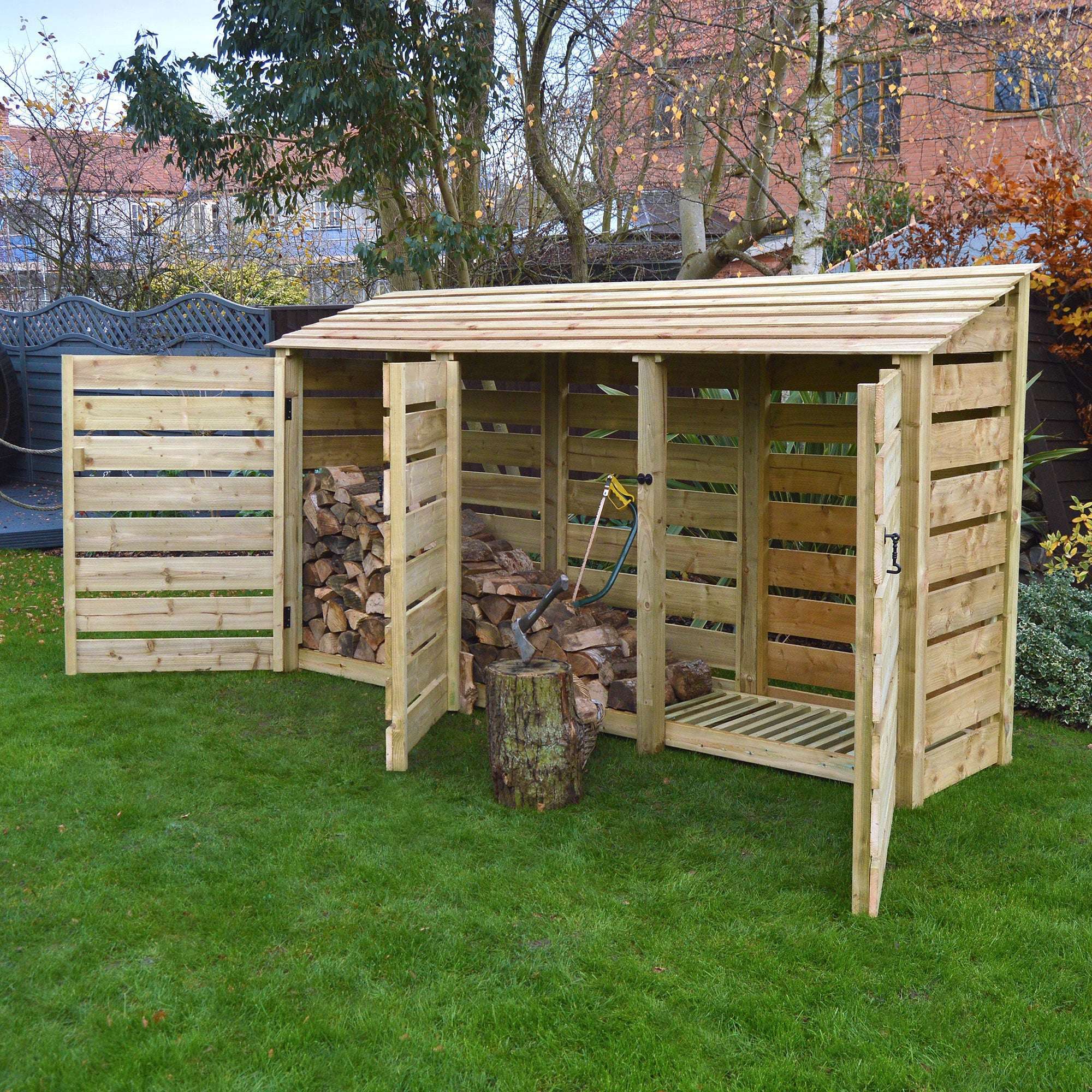 Rutland County Empingham Log Store with Door - 6ft:Rutland County,Exceptional Garden
