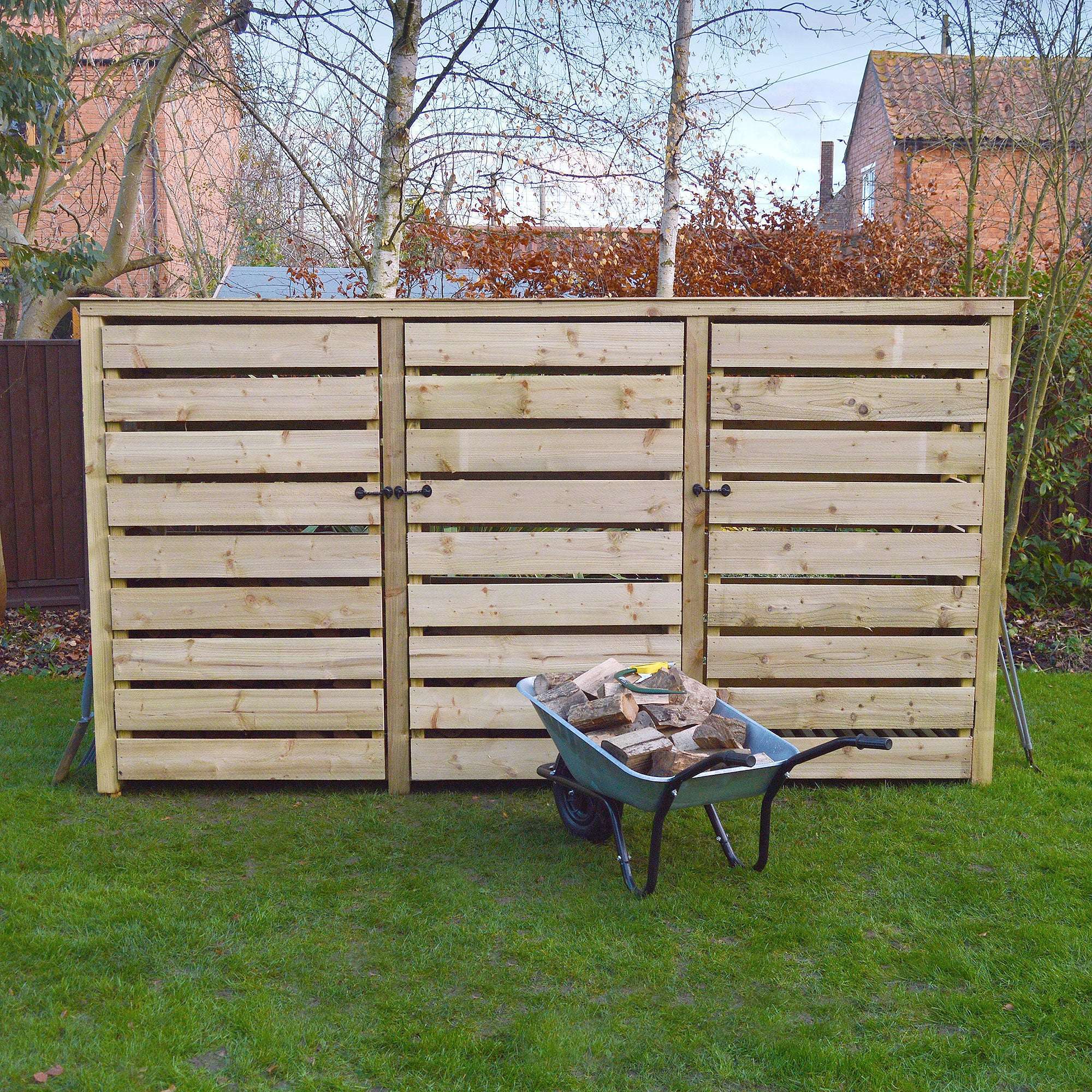 Exceptional Garden:Rutland County Empingham Log Store Kindling Shelf and Door - 6ft