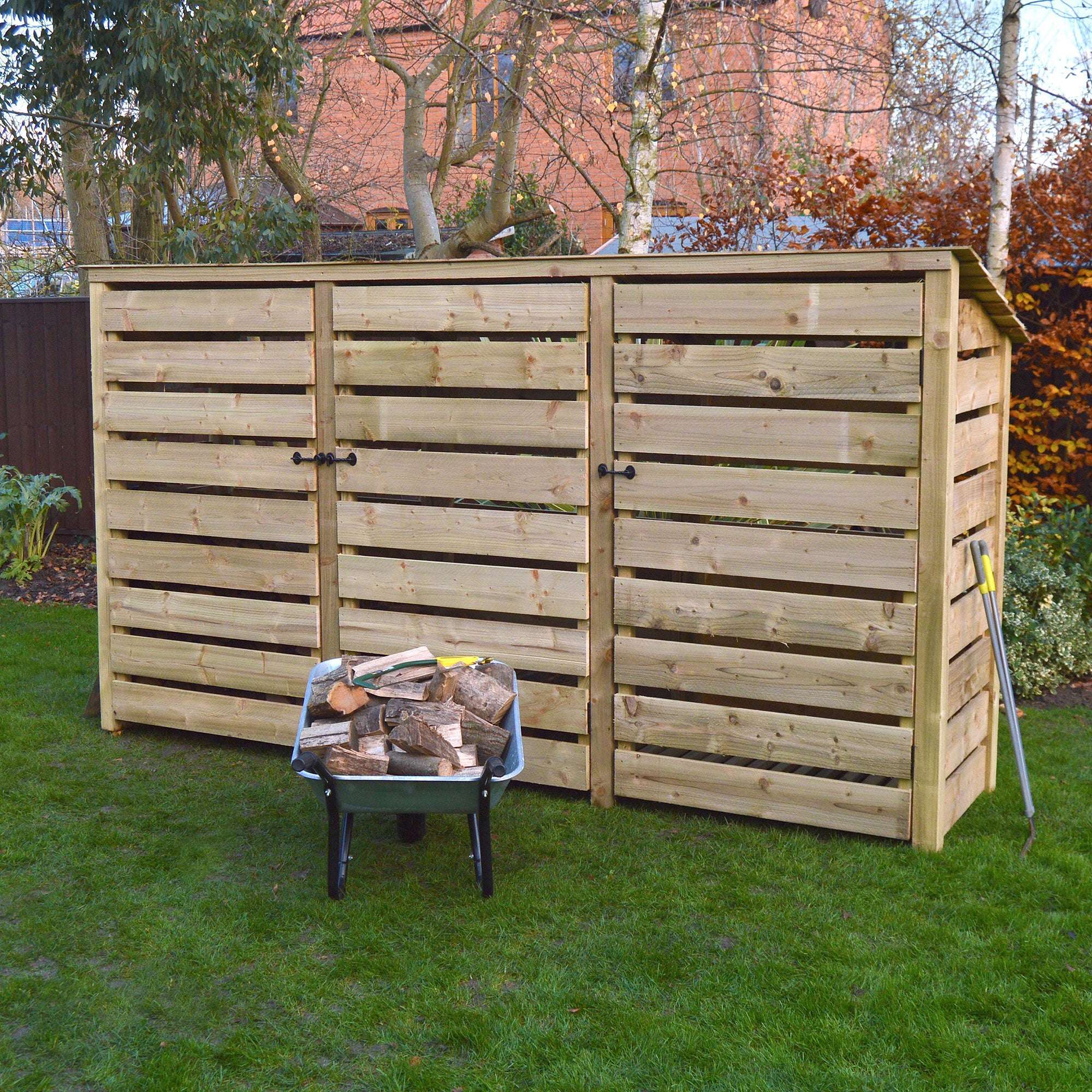 Exceptional Garden:Rutland County Empingham Log Store with Door - 6ft