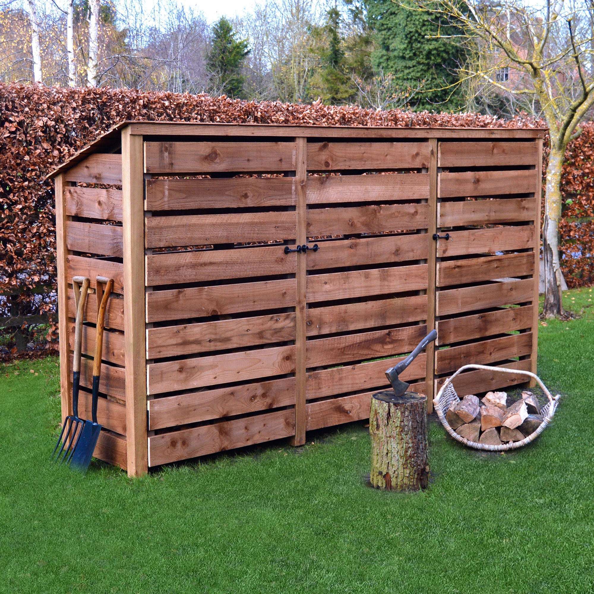 Exceptional Garden:Rutland County Empingham Log Store Kindling Shelf and Door - 6ft