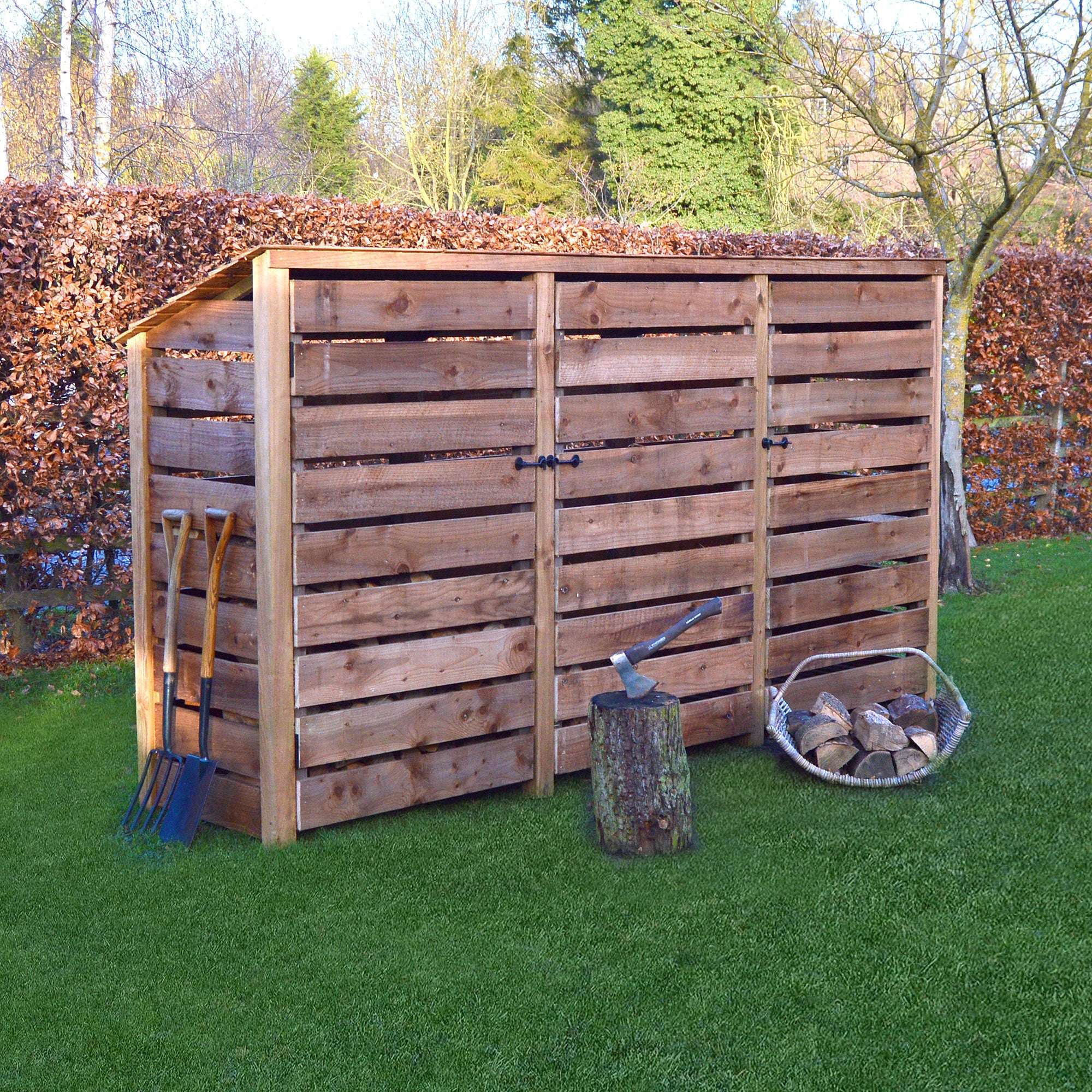 Exceptional Garden:Rutland County Empingham Log Store Kindling Shelf and Door - 6ft