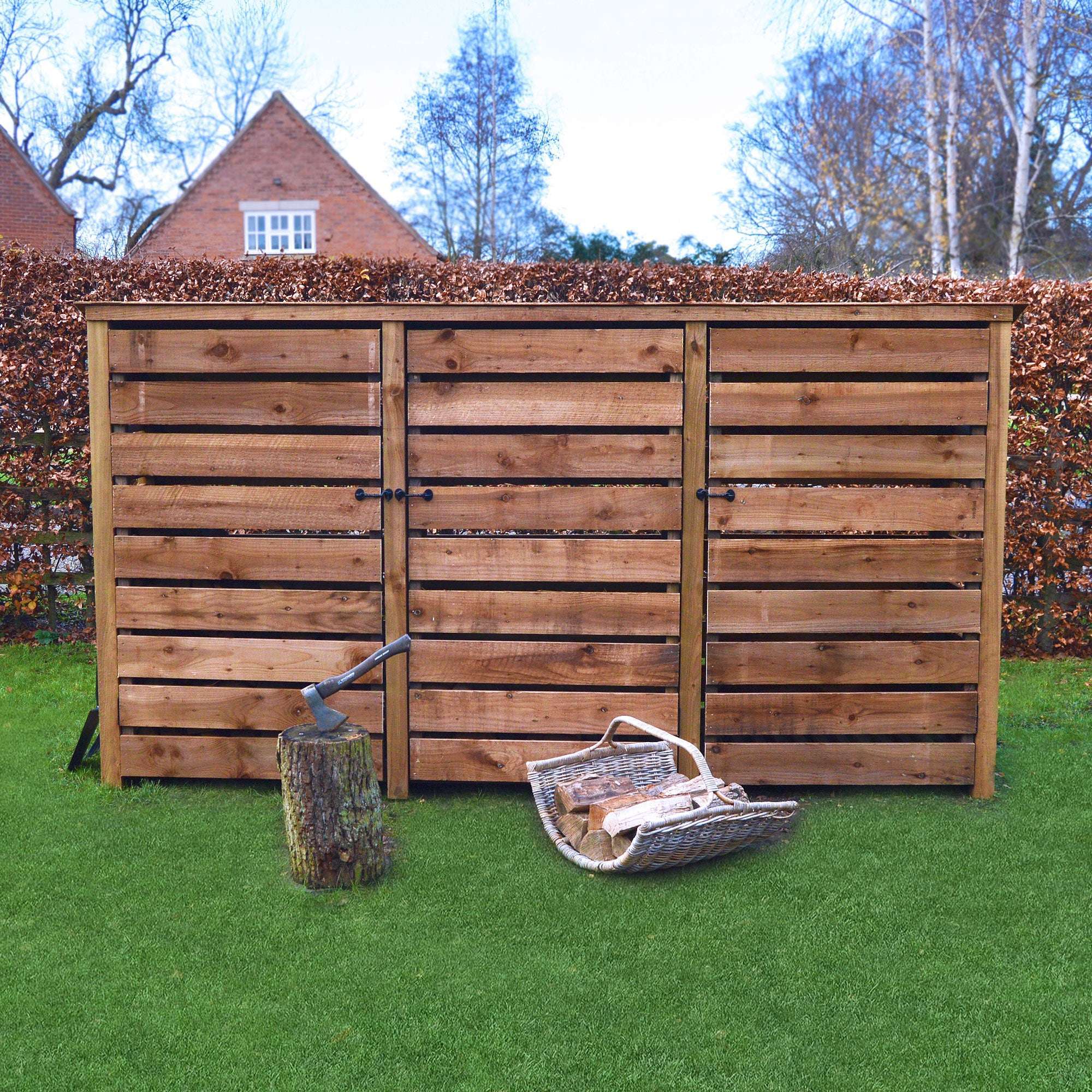 Exceptional Garden:Rutland County Empingham Log Store Kindling Shelf and Door - 6ft