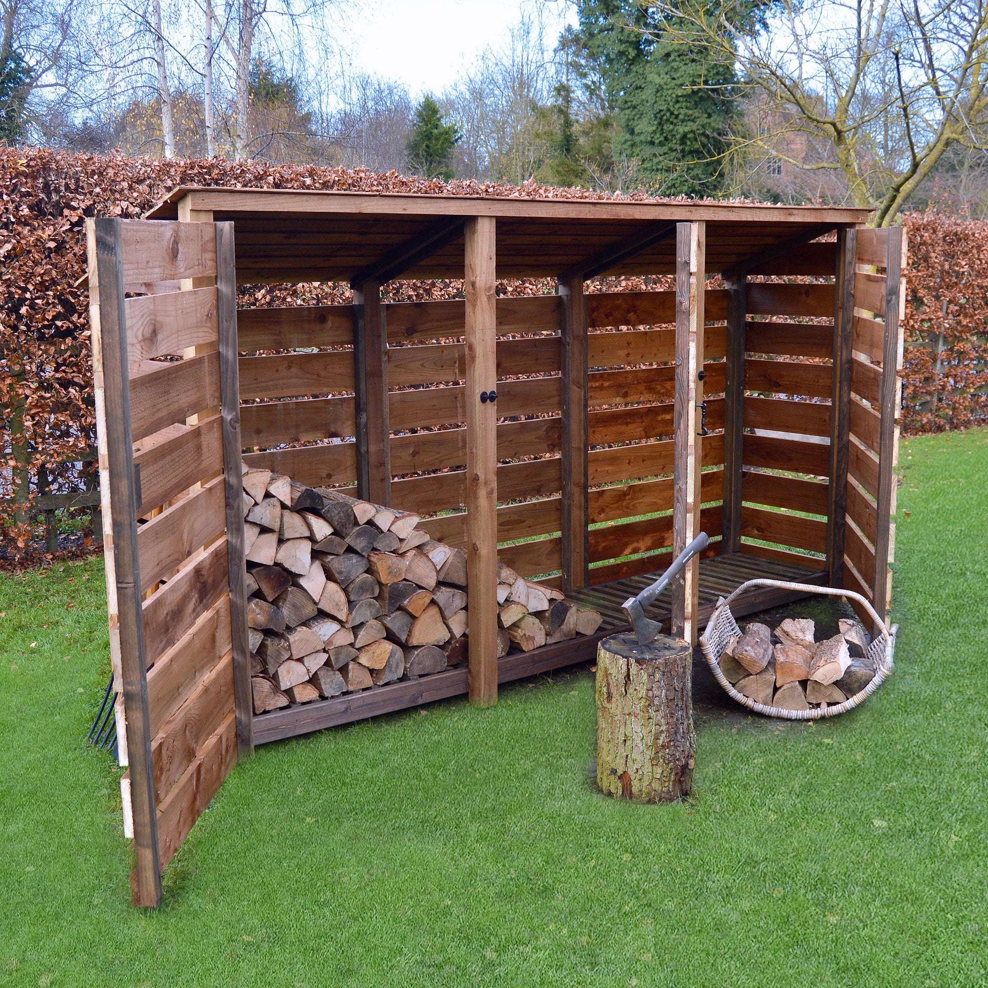 Rutland County Empingham Log Store with Door - 6ft:Rutland County,Exceptional Garden