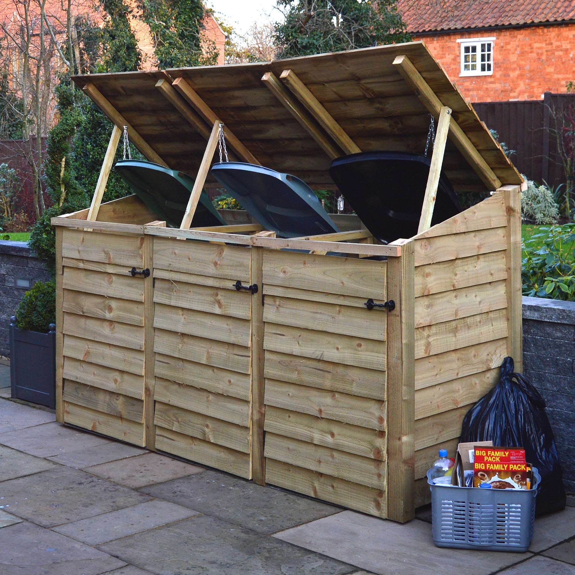 Exceptional Garden:Rutland Country Morcott Triple Wheelie Bin Storage Unit