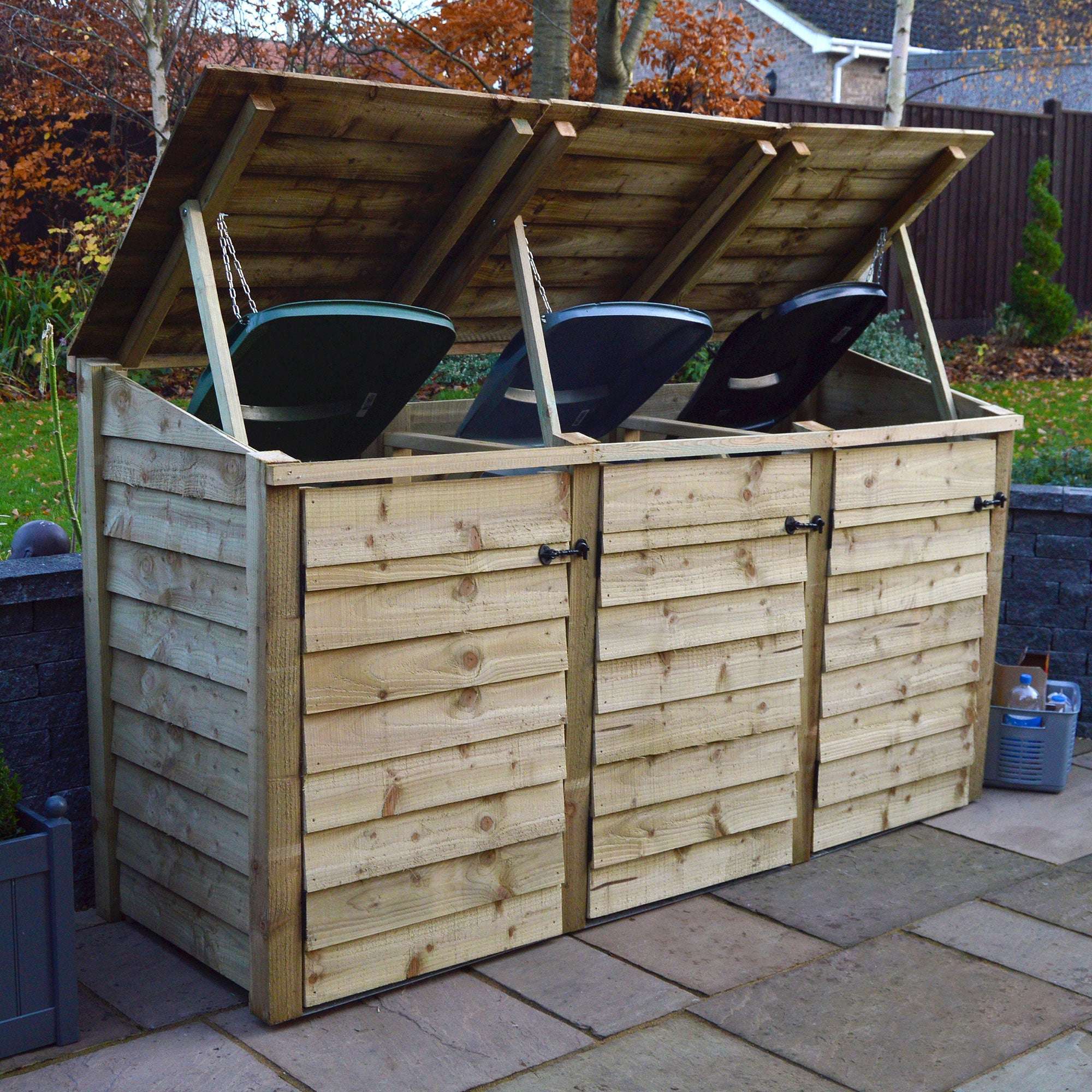 Exceptional Garden:Rutland Country Morcott Triple Wheelie Bin Storage Unit