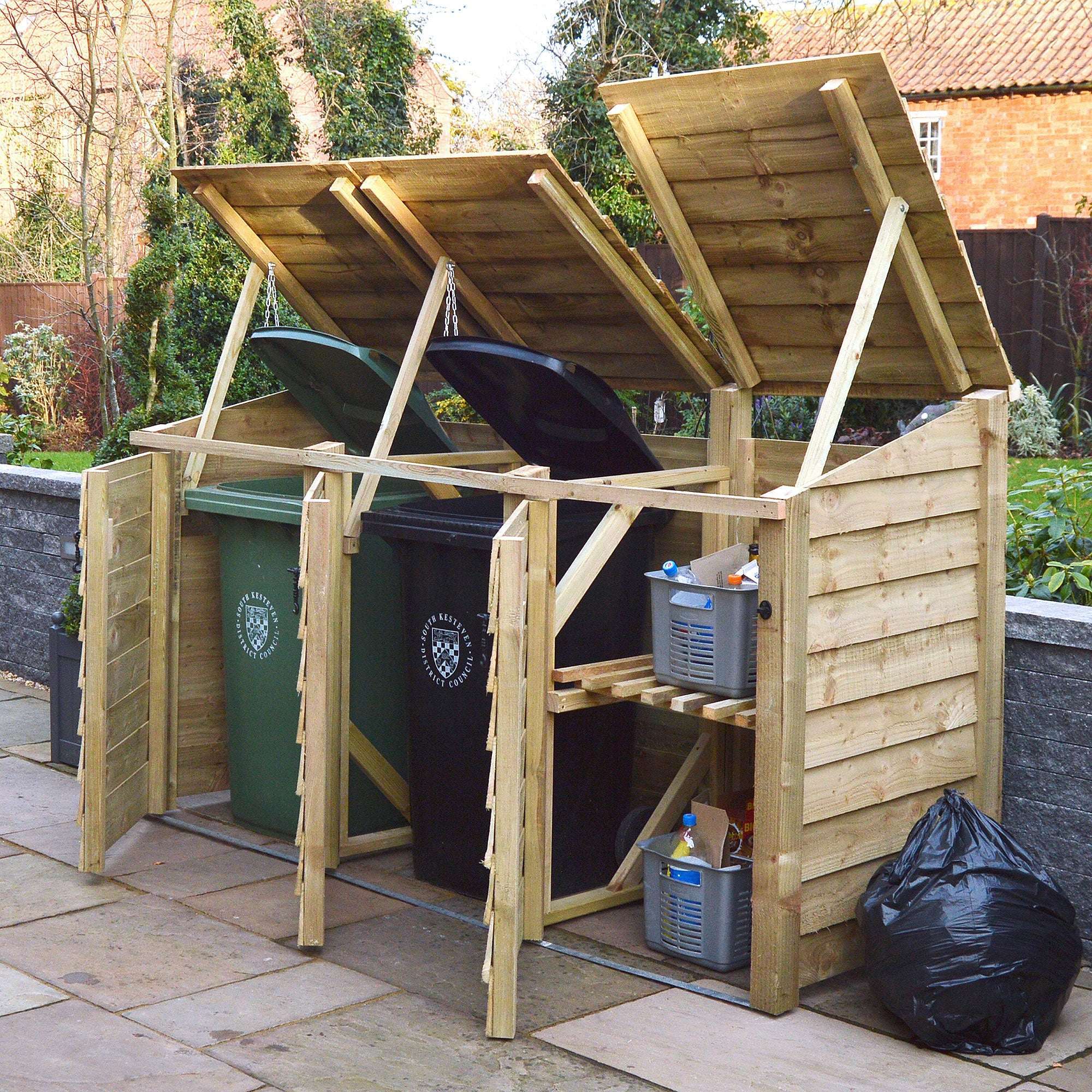Rutland Country Morcott Triple Combo Wheelie Bin Storage Unit:Rutland County,Exceptional Garden