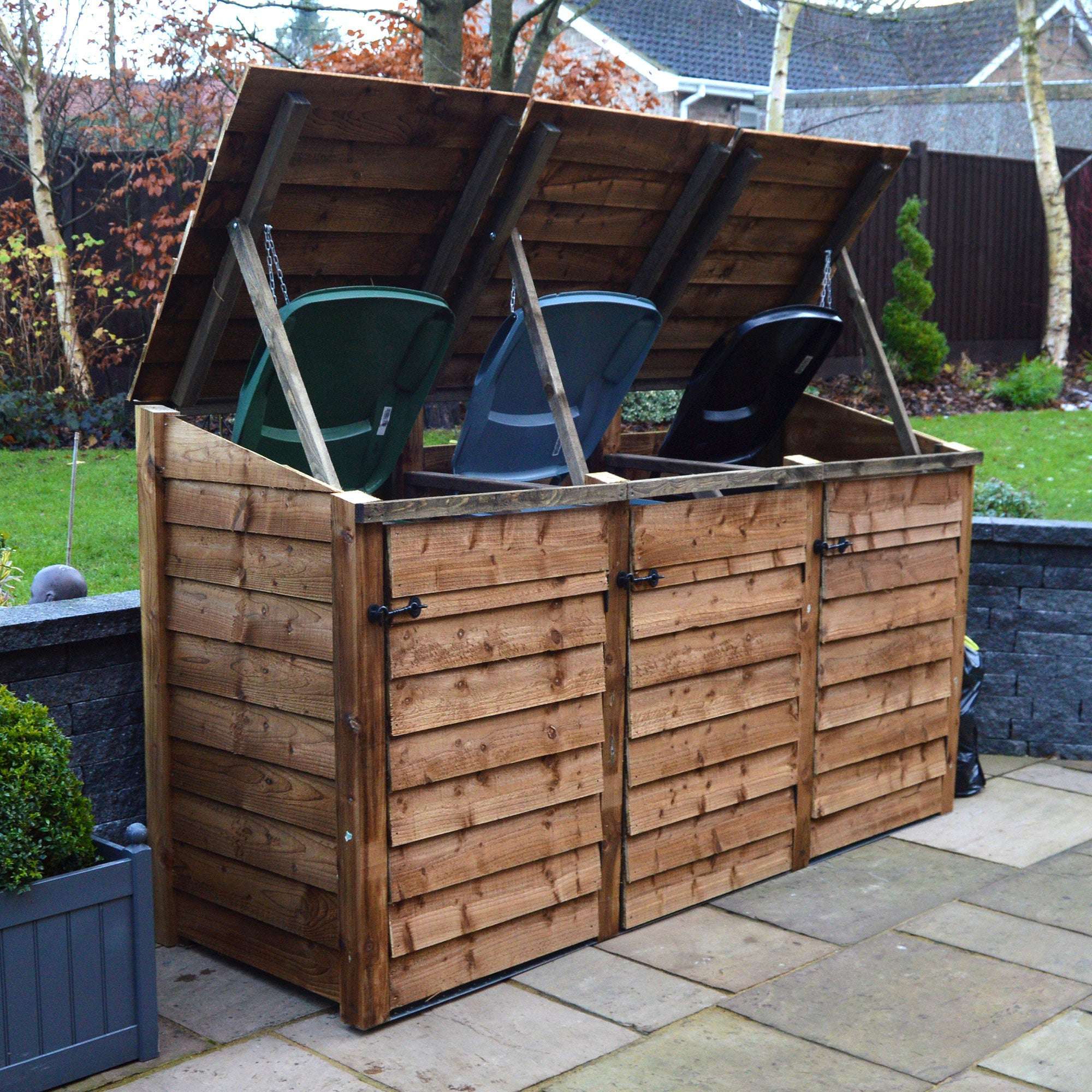 Exceptional Garden:Rutland Country Morcott Triple Wheelie Bin Storage Unit