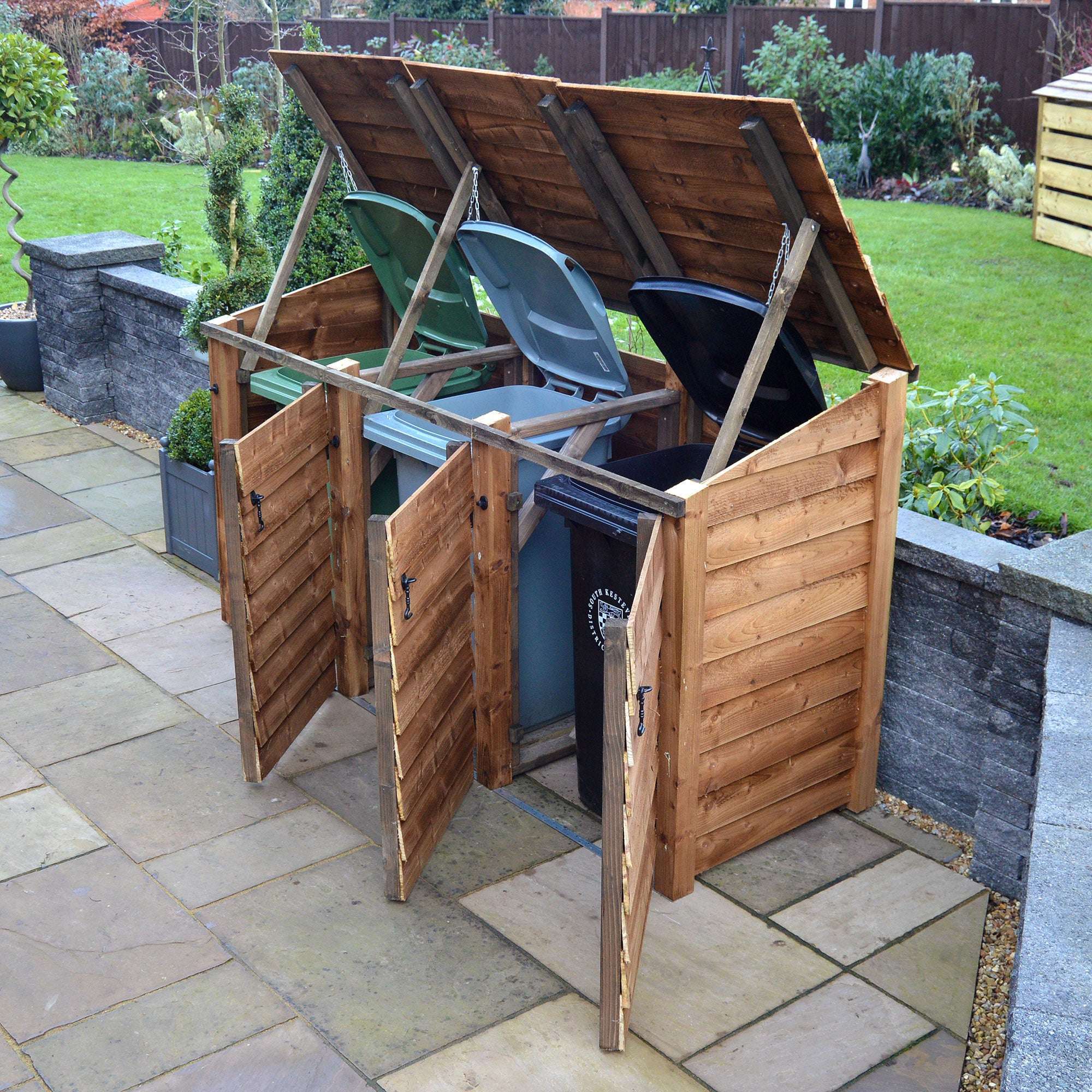 Exceptional Garden:Rutland Country Morcott Triple Wheelie Bin Storage Unit