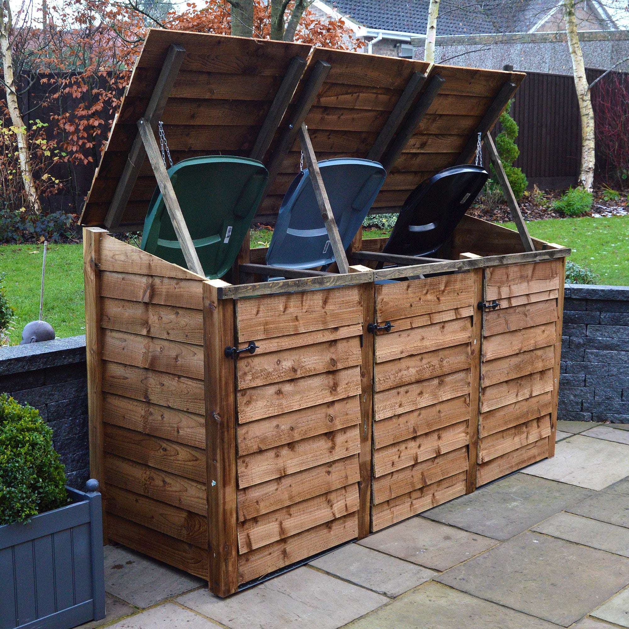 Exceptional Garden:Rutland Country Morcott Triple Wheelie Bin Storage Unit