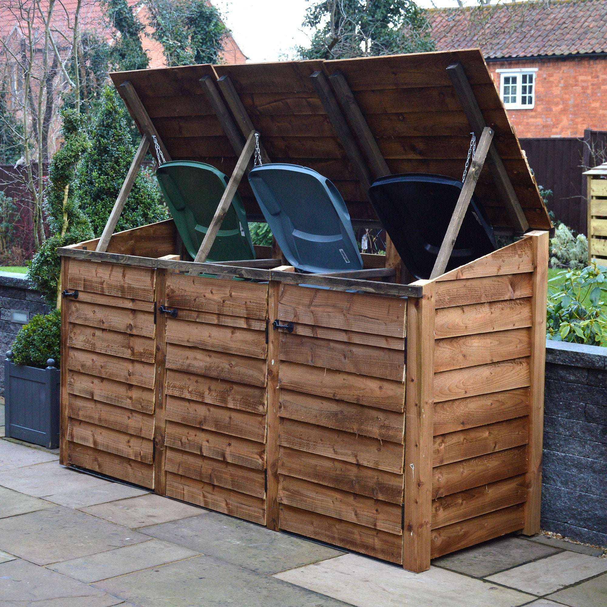 Exceptional Garden:Rutland Country Morcott Triple Wheelie Bin Storage Unit