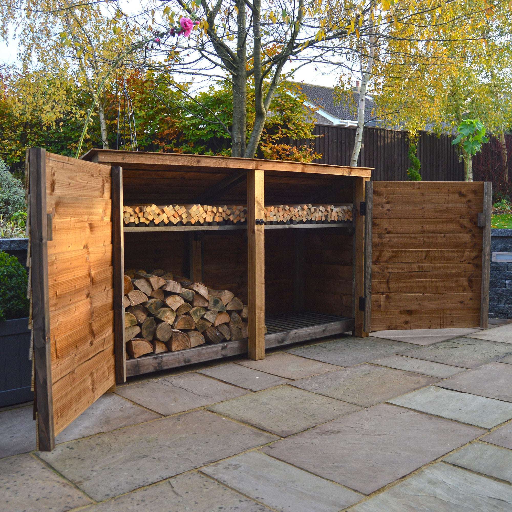 Exceptional Garden:Rutland County Normanton Log Store with Door - 4ft