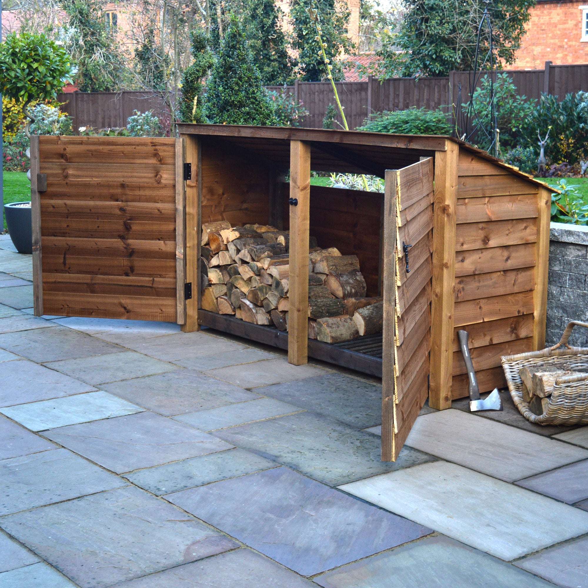Exceptional Garden:Rutland County Normanton Log Store with Door - 4ft