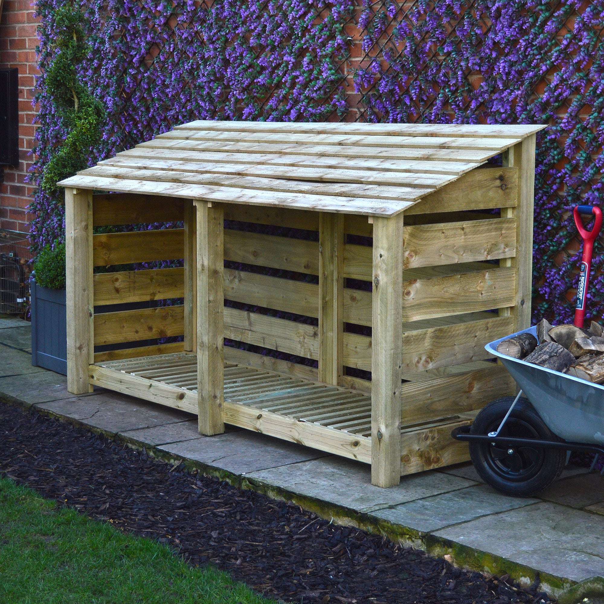 Rutland Country Normanton Log Store - 4ft:Rutland County,Exceptional Garden