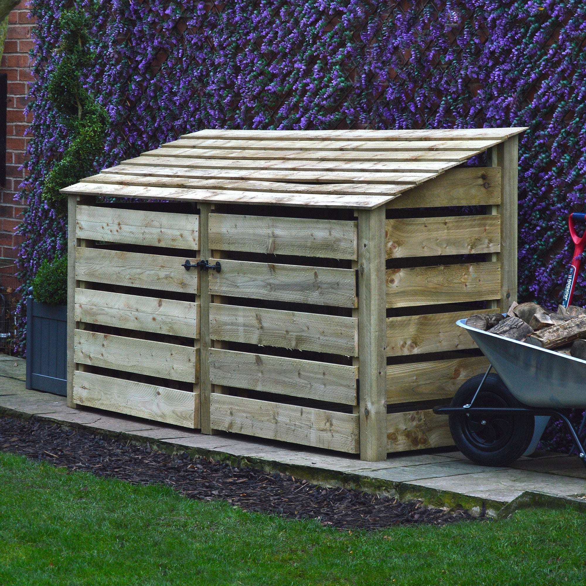 Exceptional Garden:Rutland County Normanton Log Store with Door - 4ft