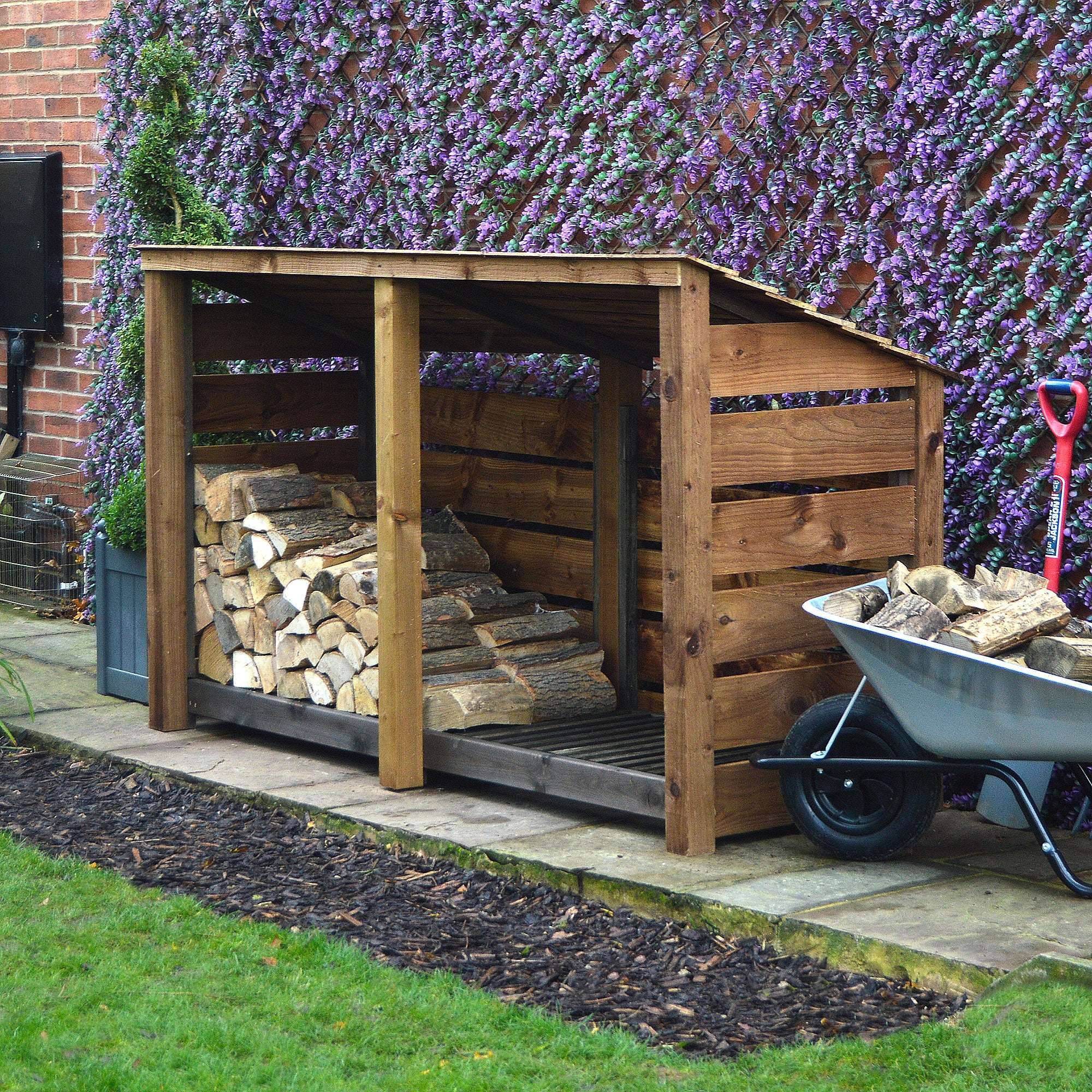Rutland Country Normanton Log Store - 4ft:Rutland County,Exceptional Garden