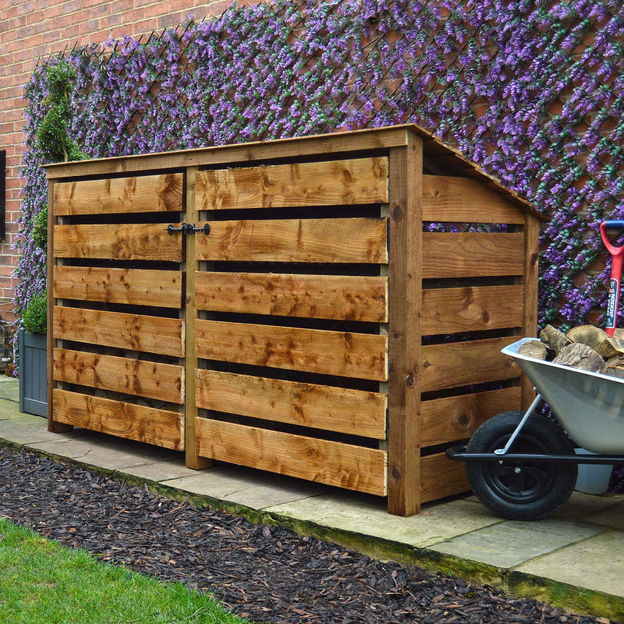 Rutland County Normanton Log Store with Door - 4ft:Rutland County,Exceptional Garden