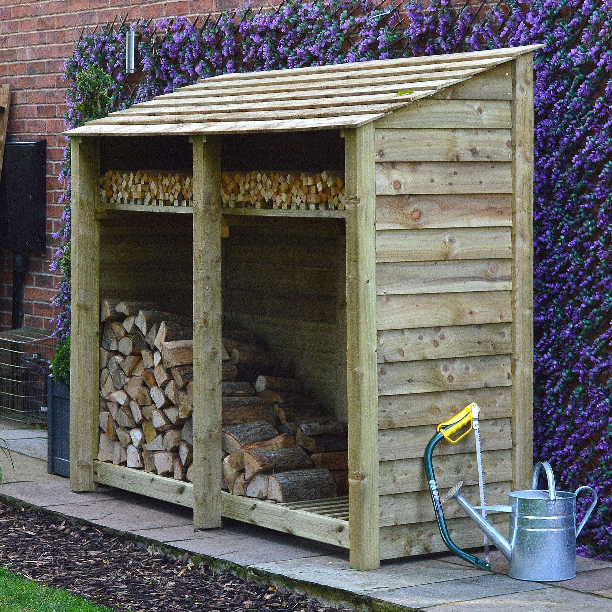 Rutland County Normanton Log Store with Kindling Shelf - 6ft:Rutland County,Exceptional Garden