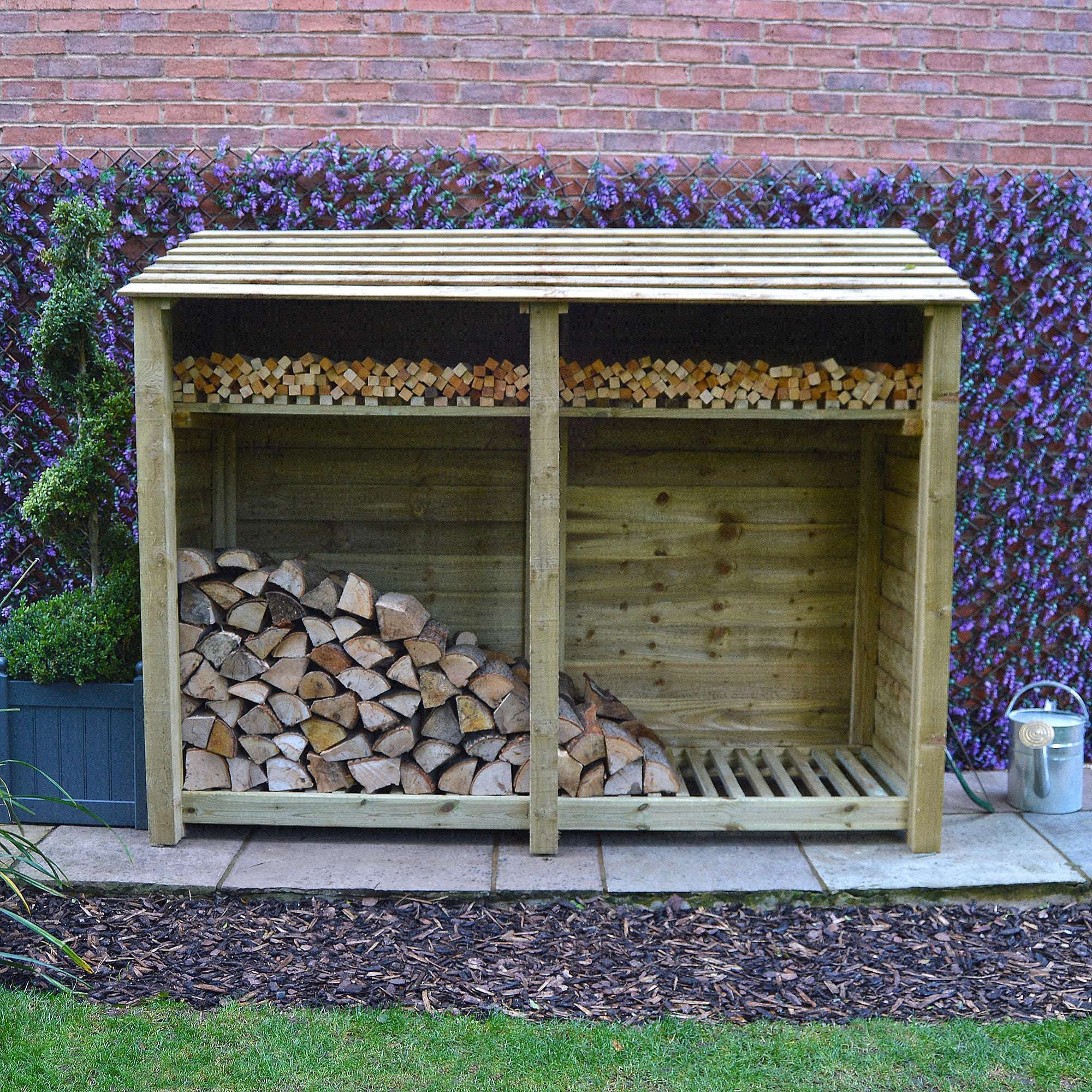 Exceptional Garden:Rutland County Normanton Log Store with Kindling Shelf - 6ft
