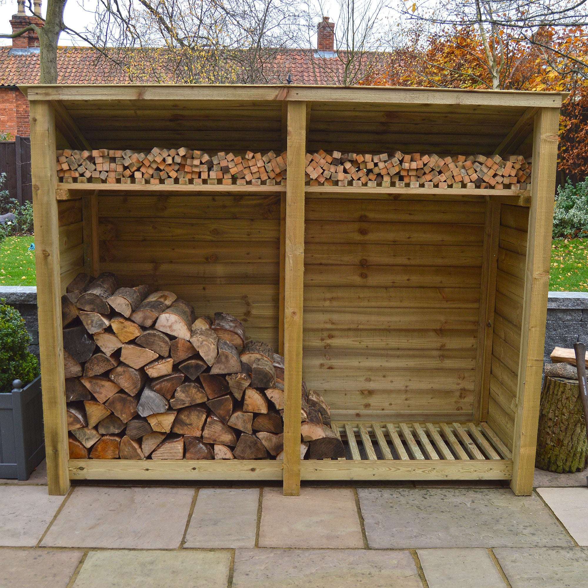 Exceptional Garden:Rutland County Normanton Log Store with Kindling Shelf - 6ft