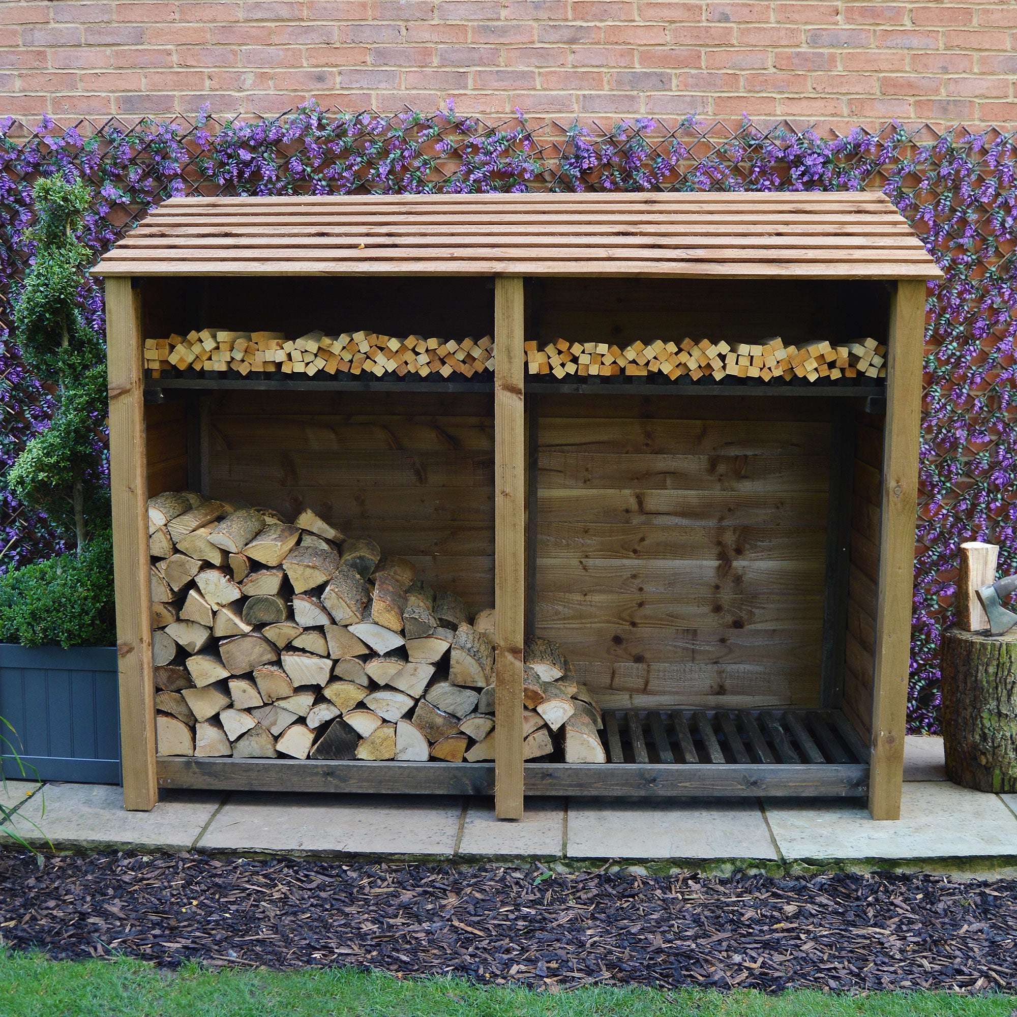 Exceptional Garden:Rutland County Normanton Log Store with Kindling Shelf - 6ft