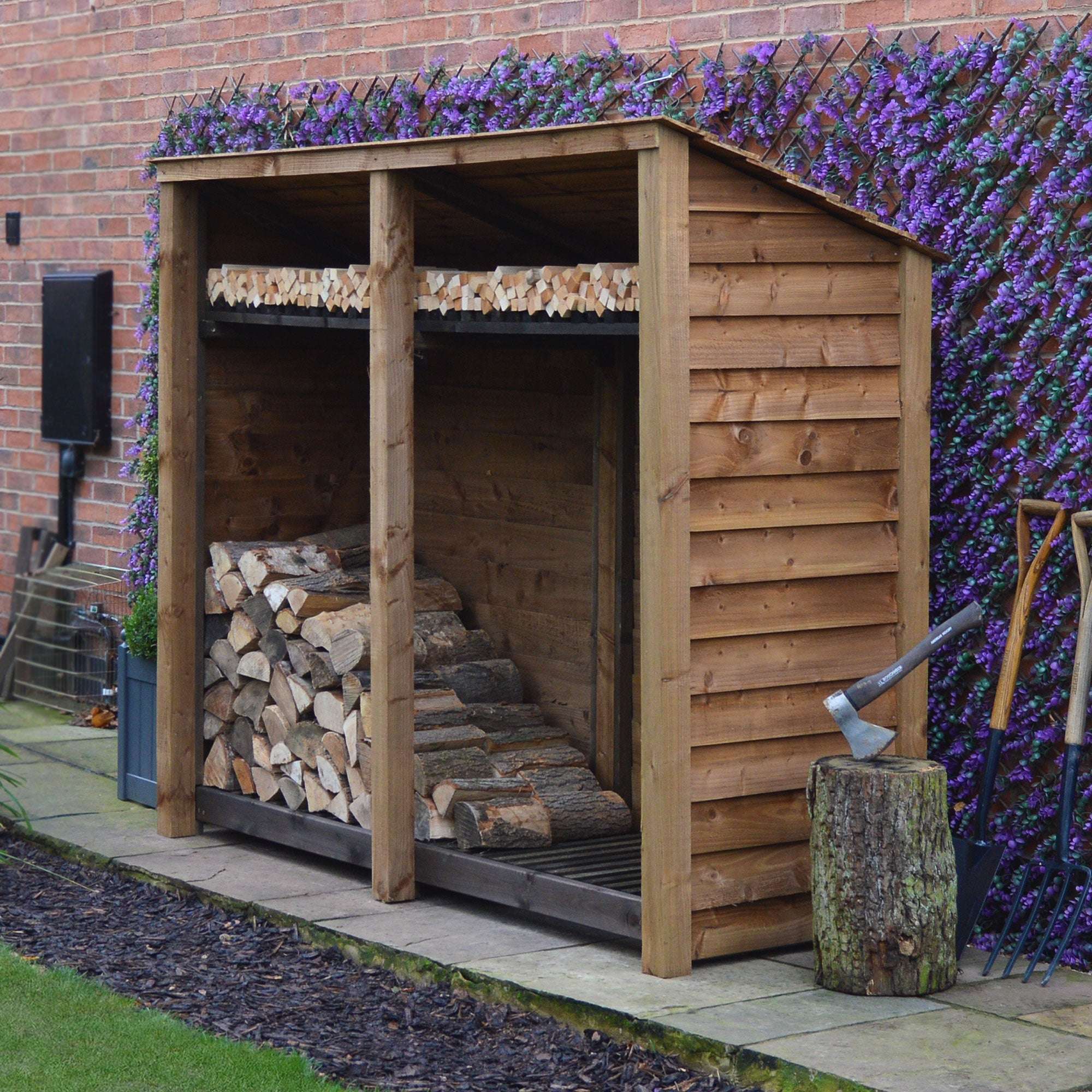 Rutland County Normanton Log Store with Kindling Shelf - 6ft:Rutland County,Exceptional Garden