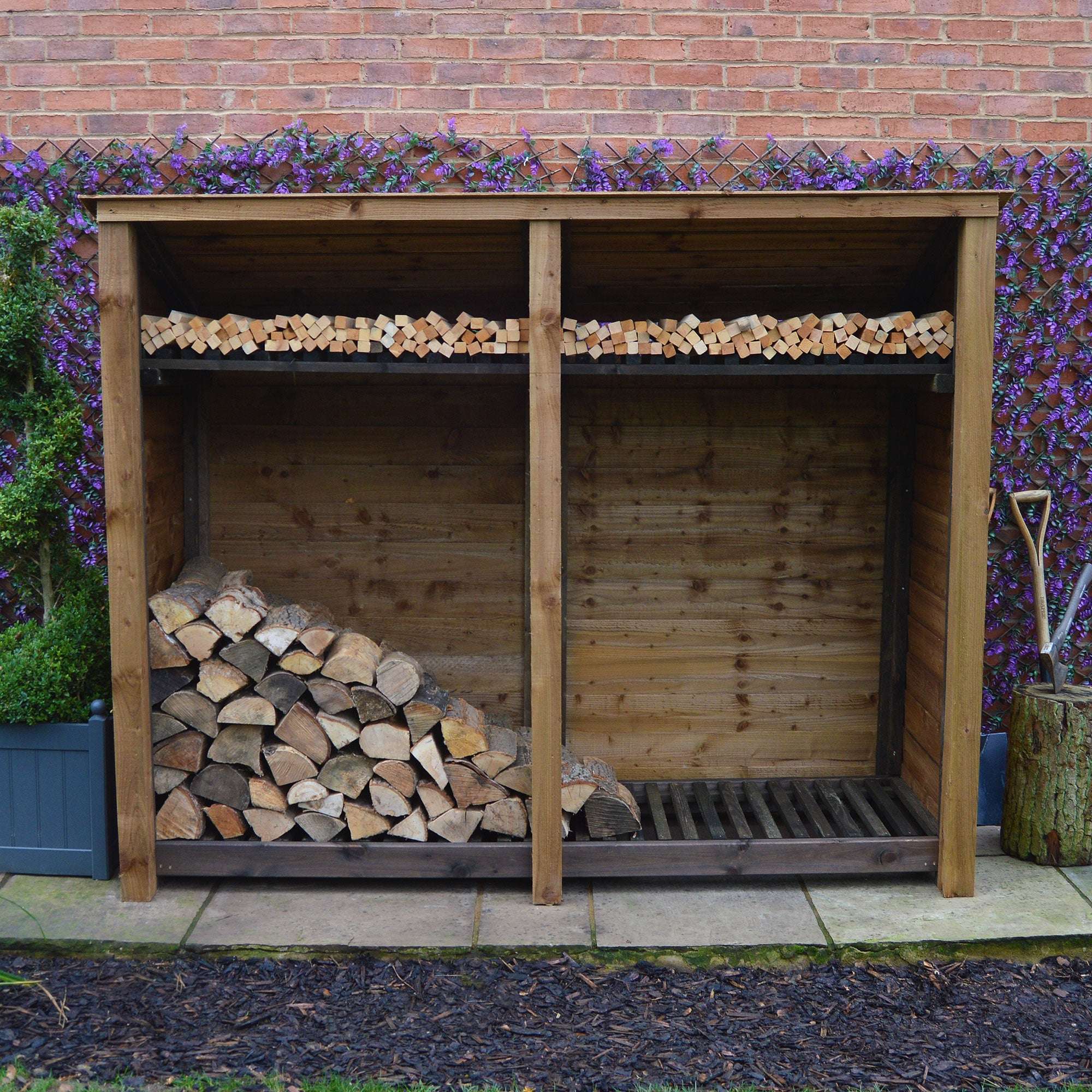 Exceptional Garden:Rutland County Normanton Log Store with Kindling Shelf - 6ft
