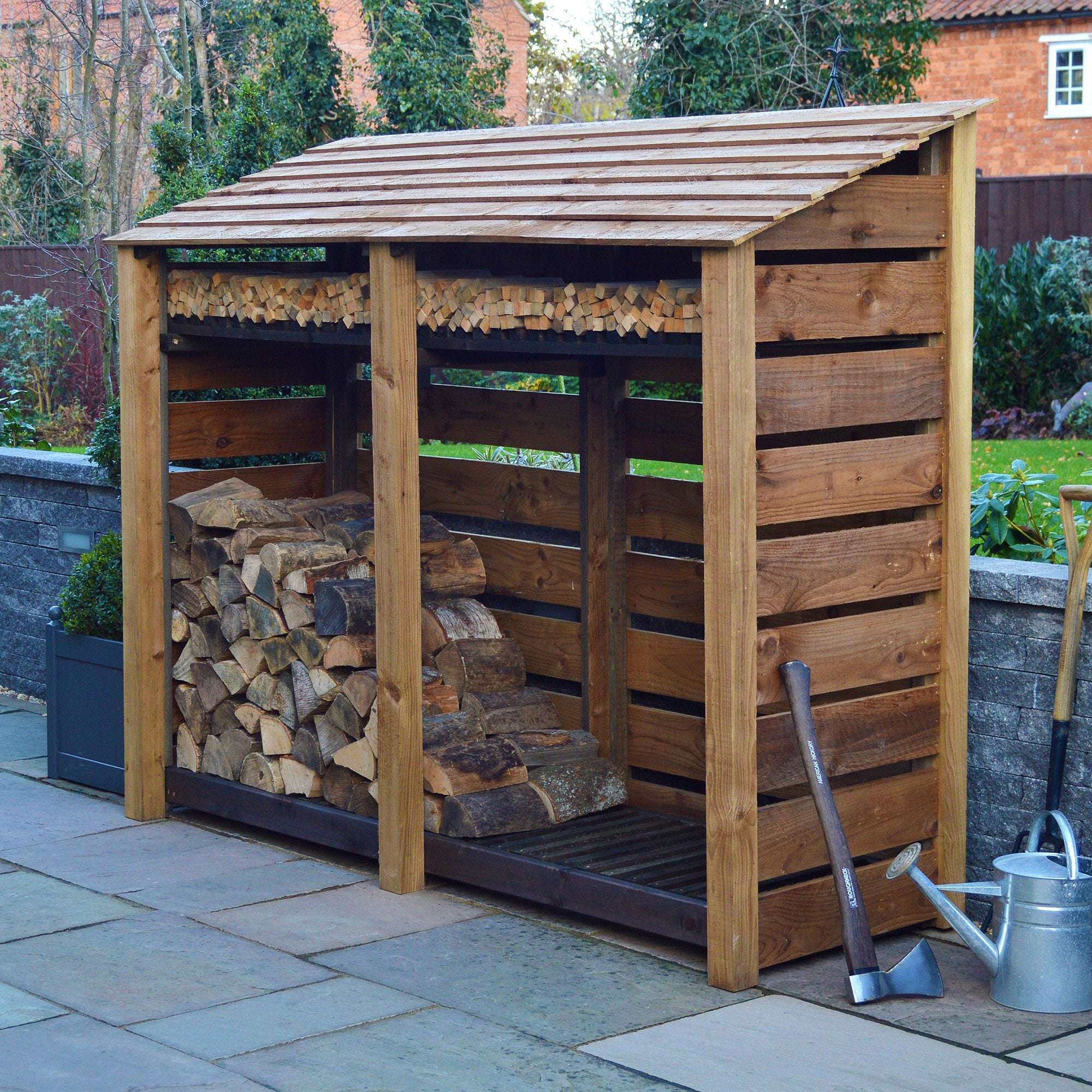 Rutland County Normanton Log Store with Kindling Shelf - 6ft:Rutland County,Exceptional Garden