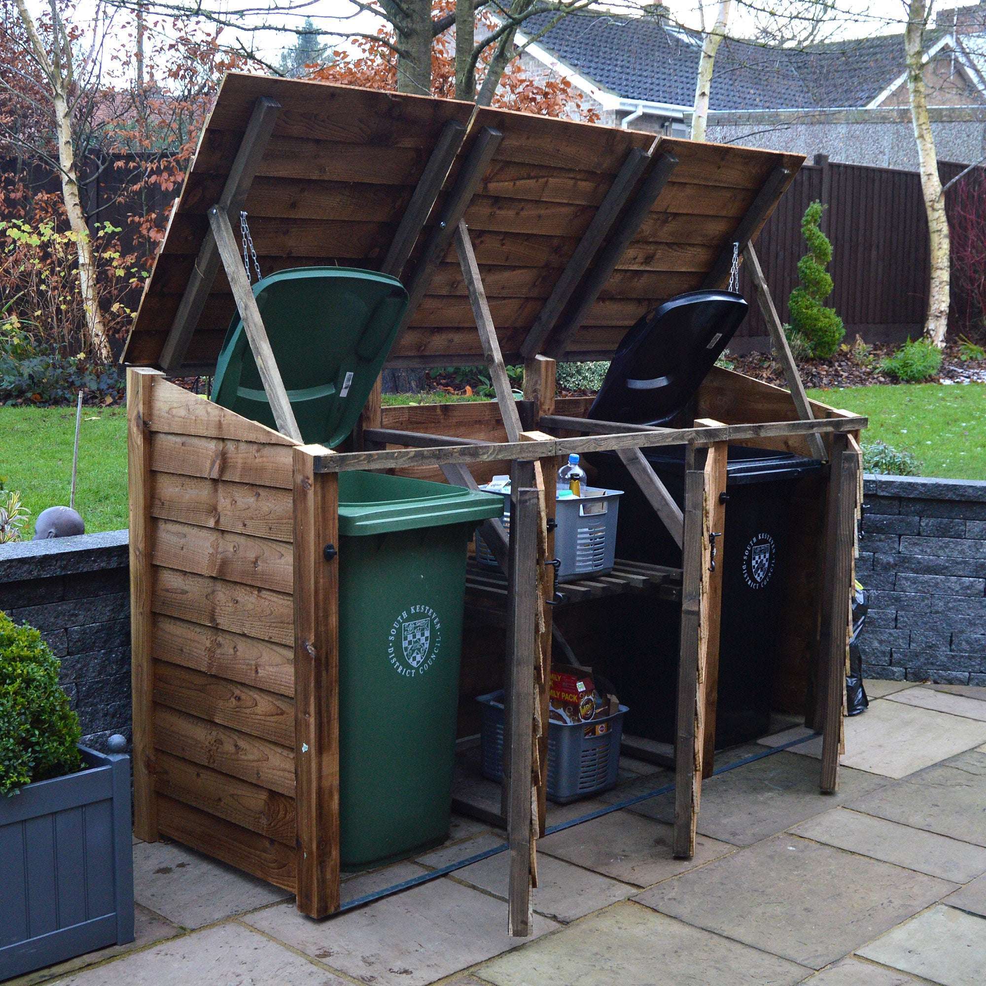 Rutland Country Morcott Triple Combo Wheelie Bin Storage Unit:Rutland County,Exceptional Garden