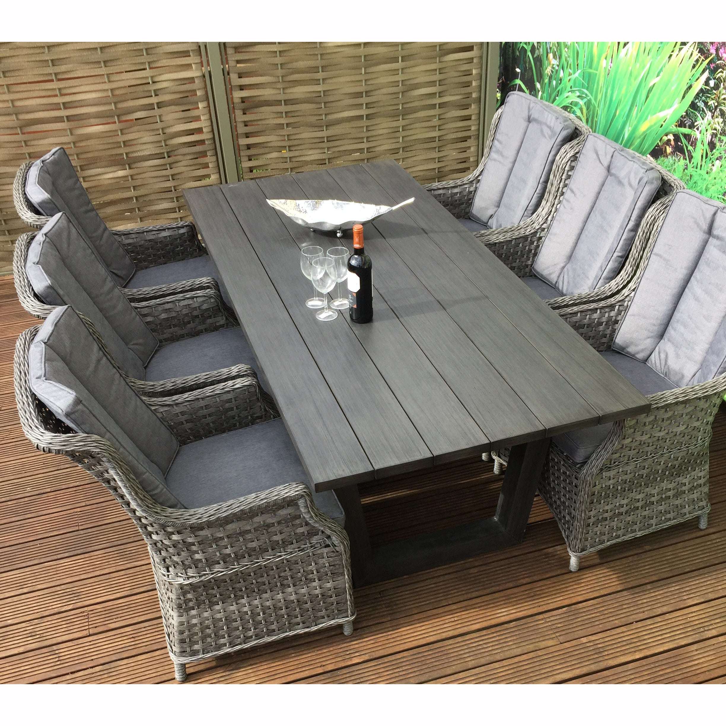 Exceptional Garden:Signature Weave Victoria Aluminium Plank Top Table